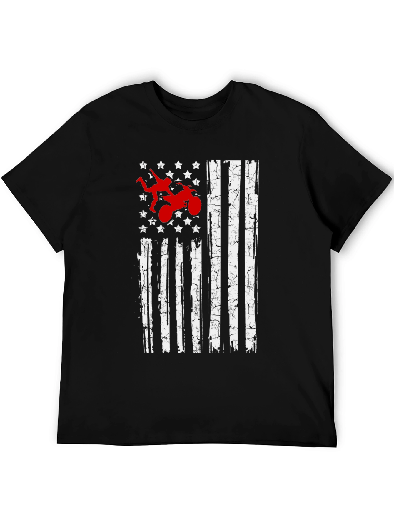Distressed American Flag Motorcycle T-Shirt