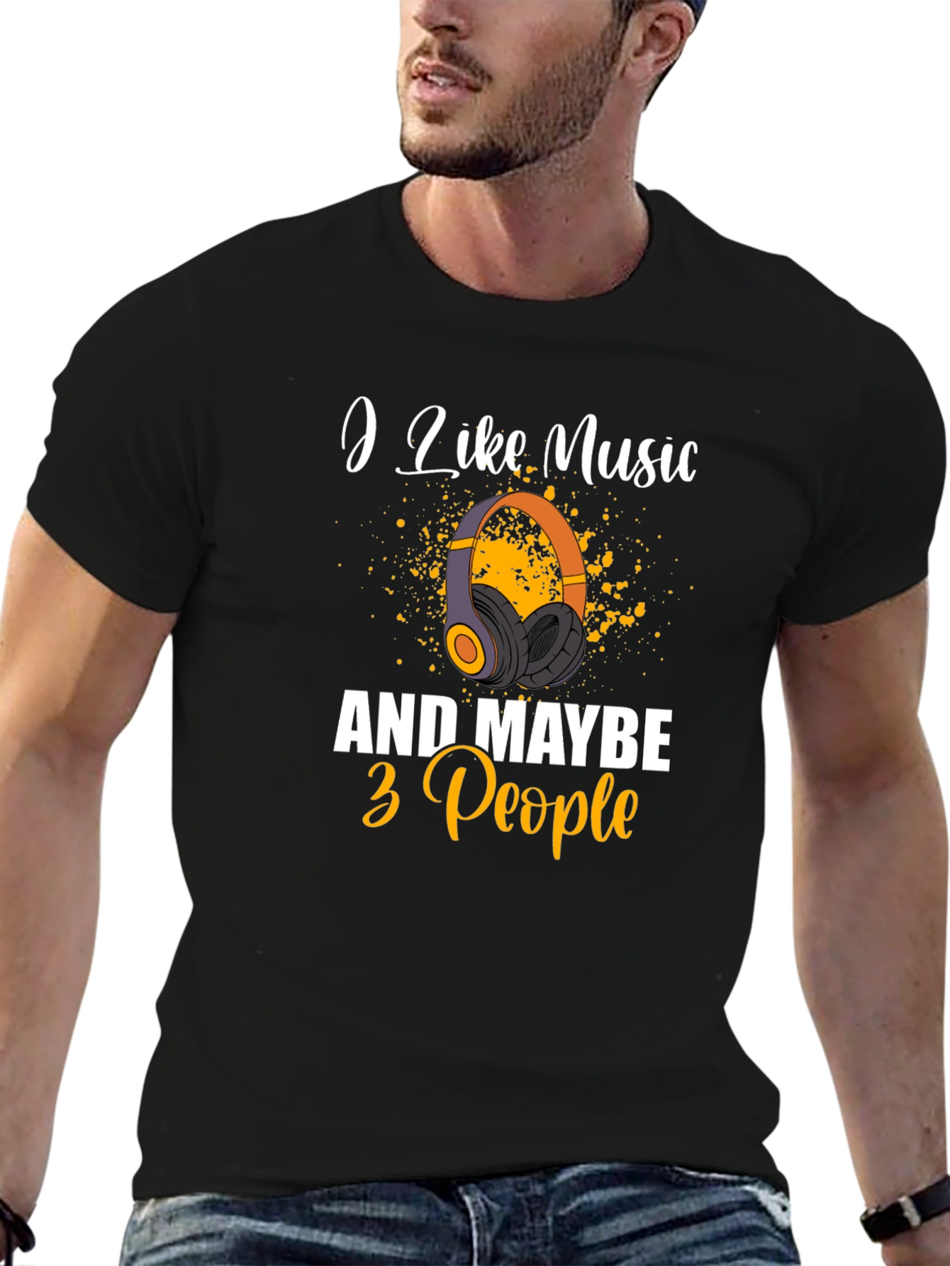 I Like Music & Maybe 3 People Graphic Tee