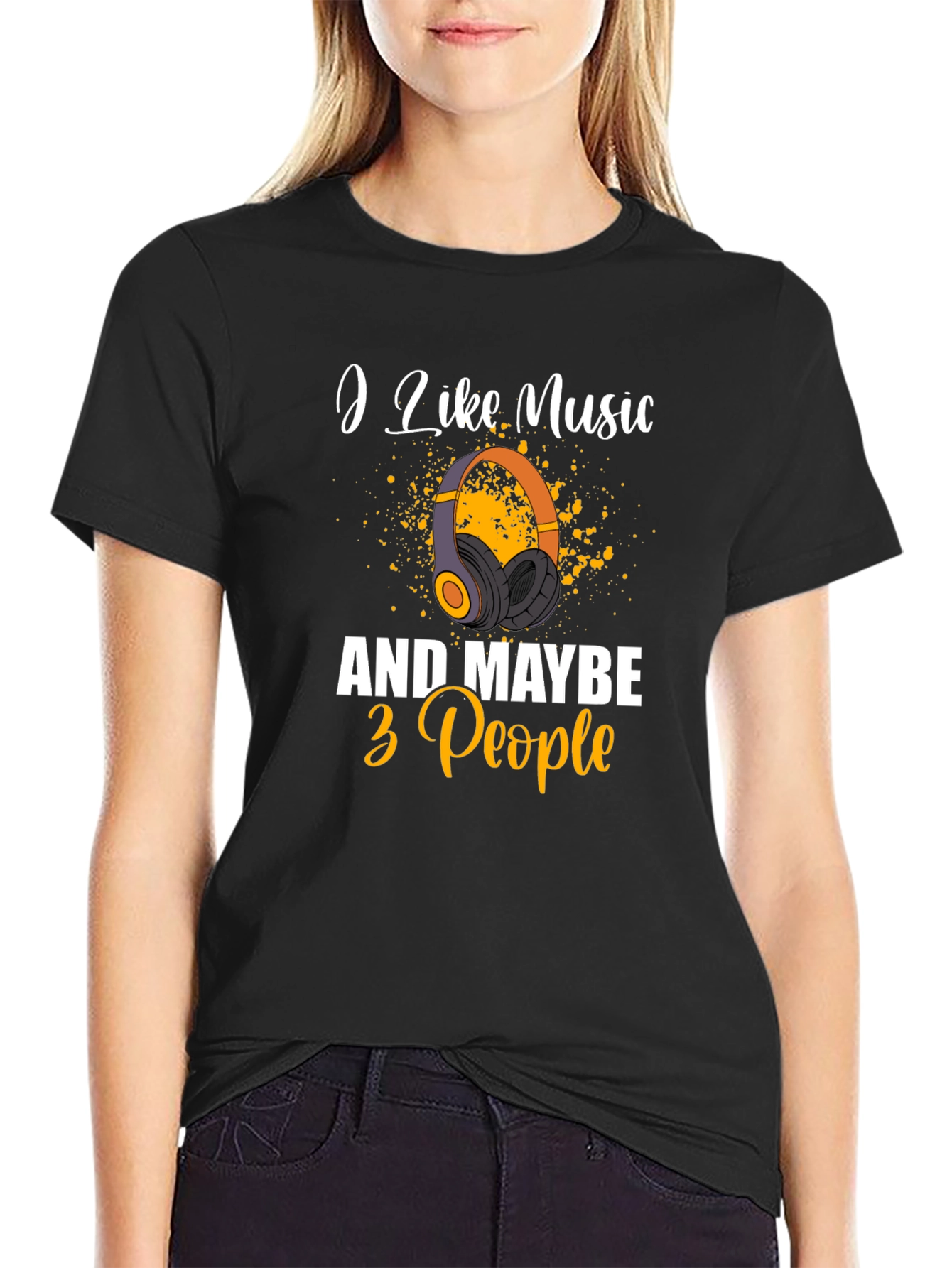 I Like Music & Maybe 3 People Graphic Tee