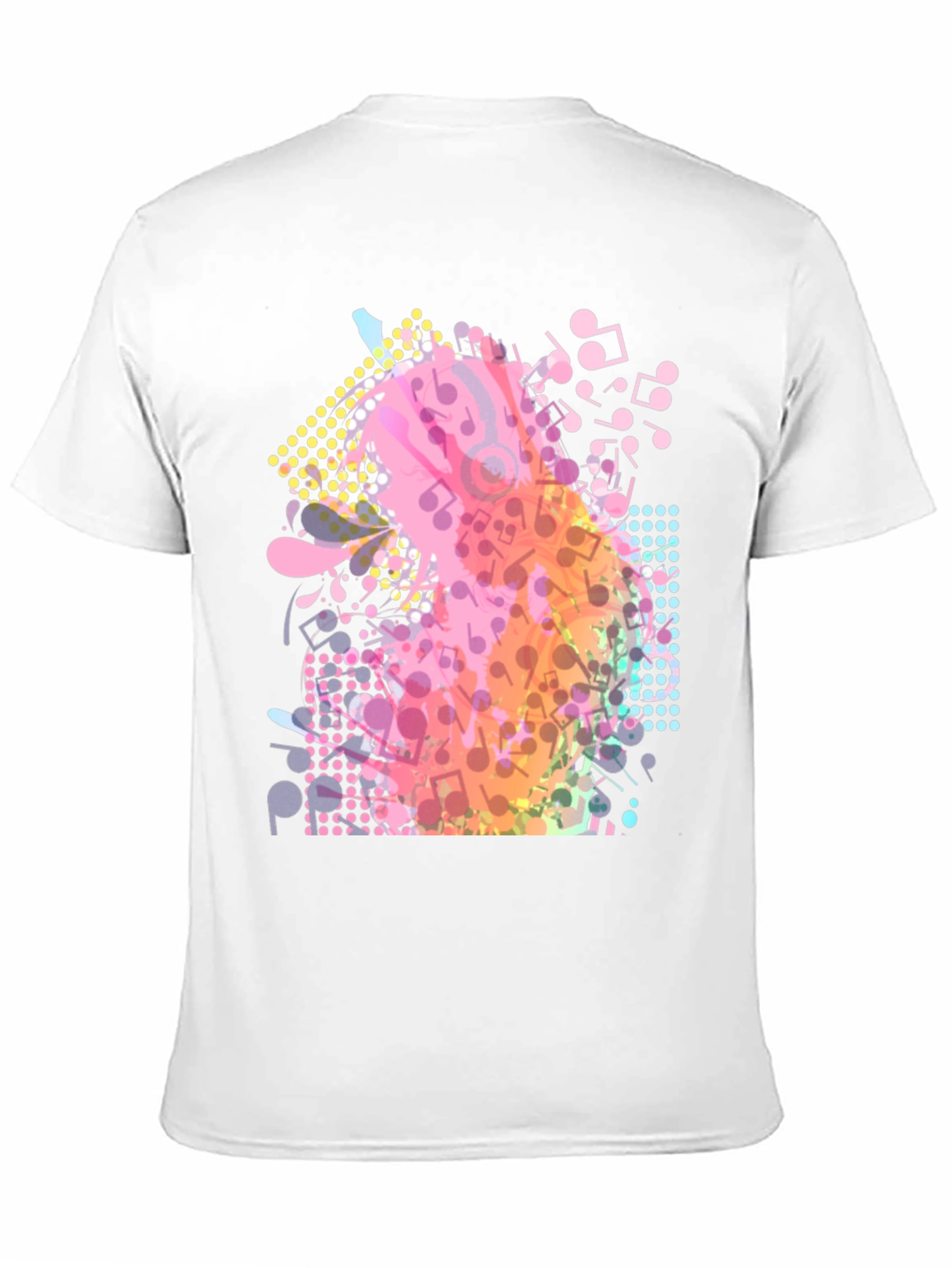 Musical Notes Graphic Print Black T-Shirt