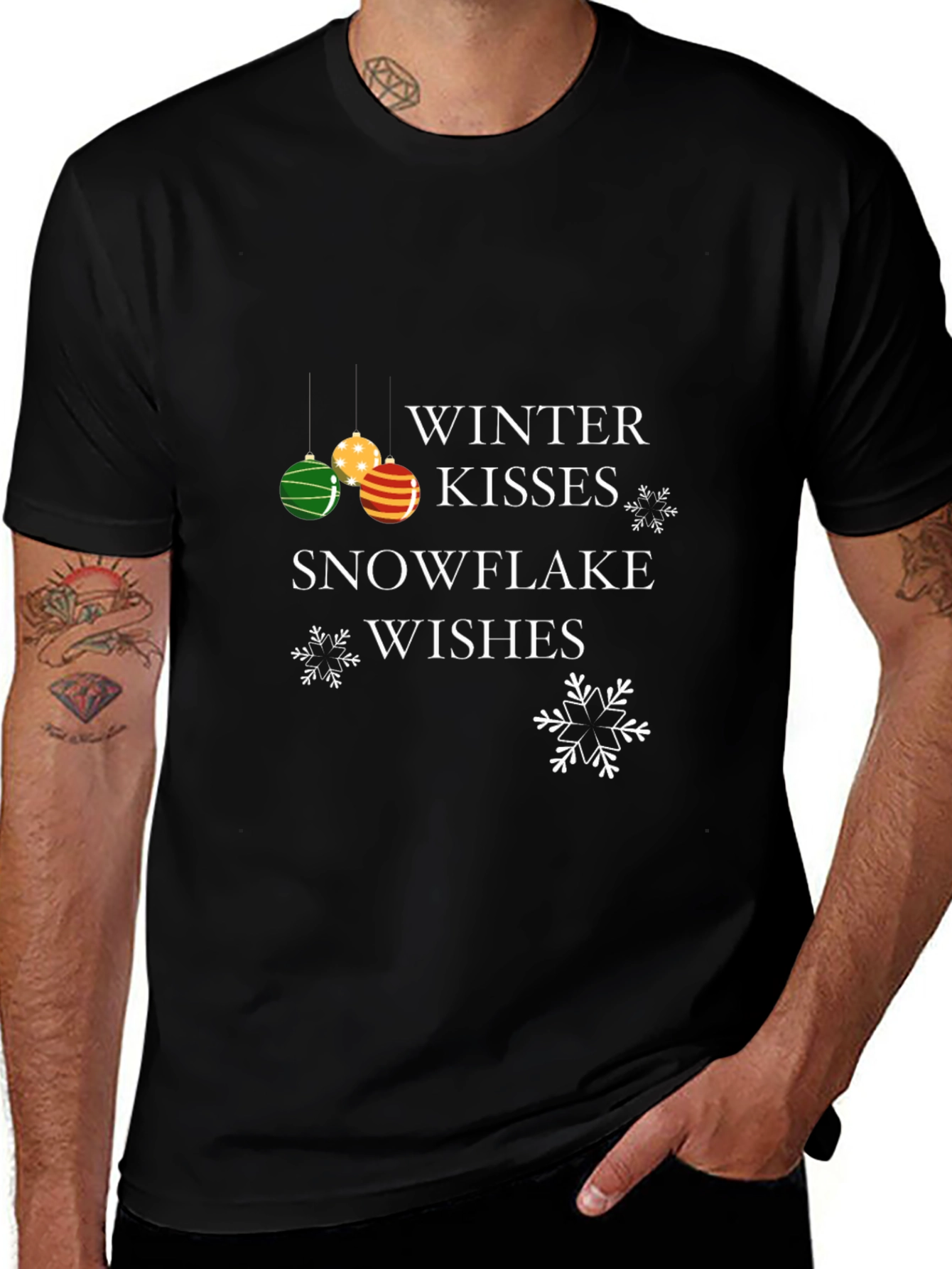 Winter Kisses Snowflake Wishes Christmas T-Shirt