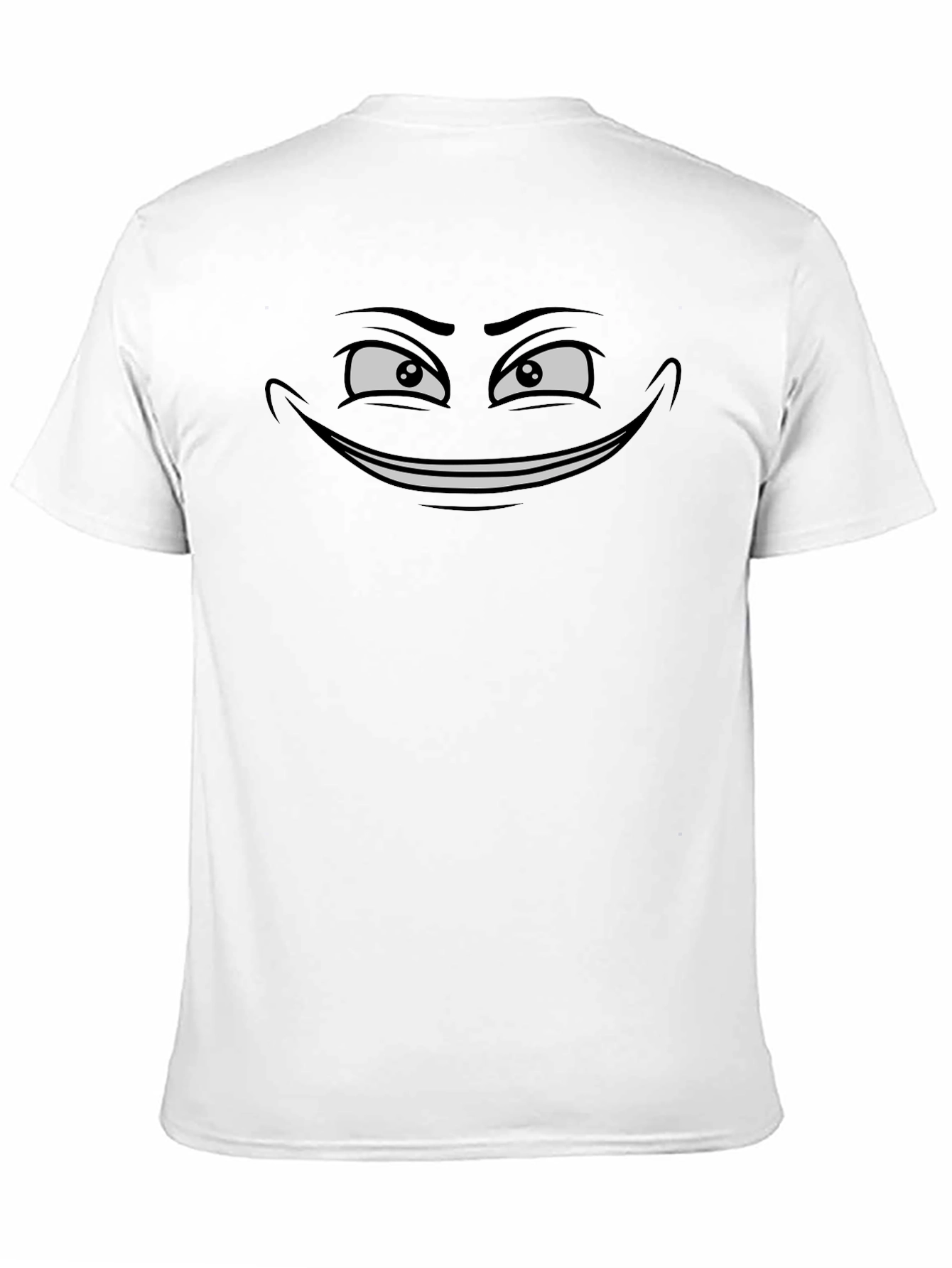 Black Cartoon Smile Graphic Tee for Men