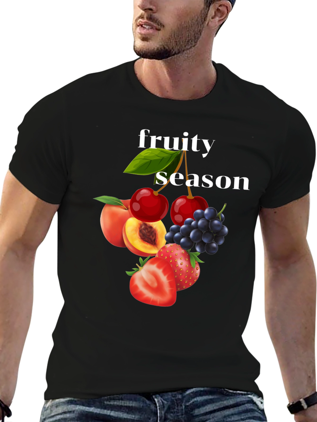 Fruity Season Graphic Tee - Trendy Fruit Design