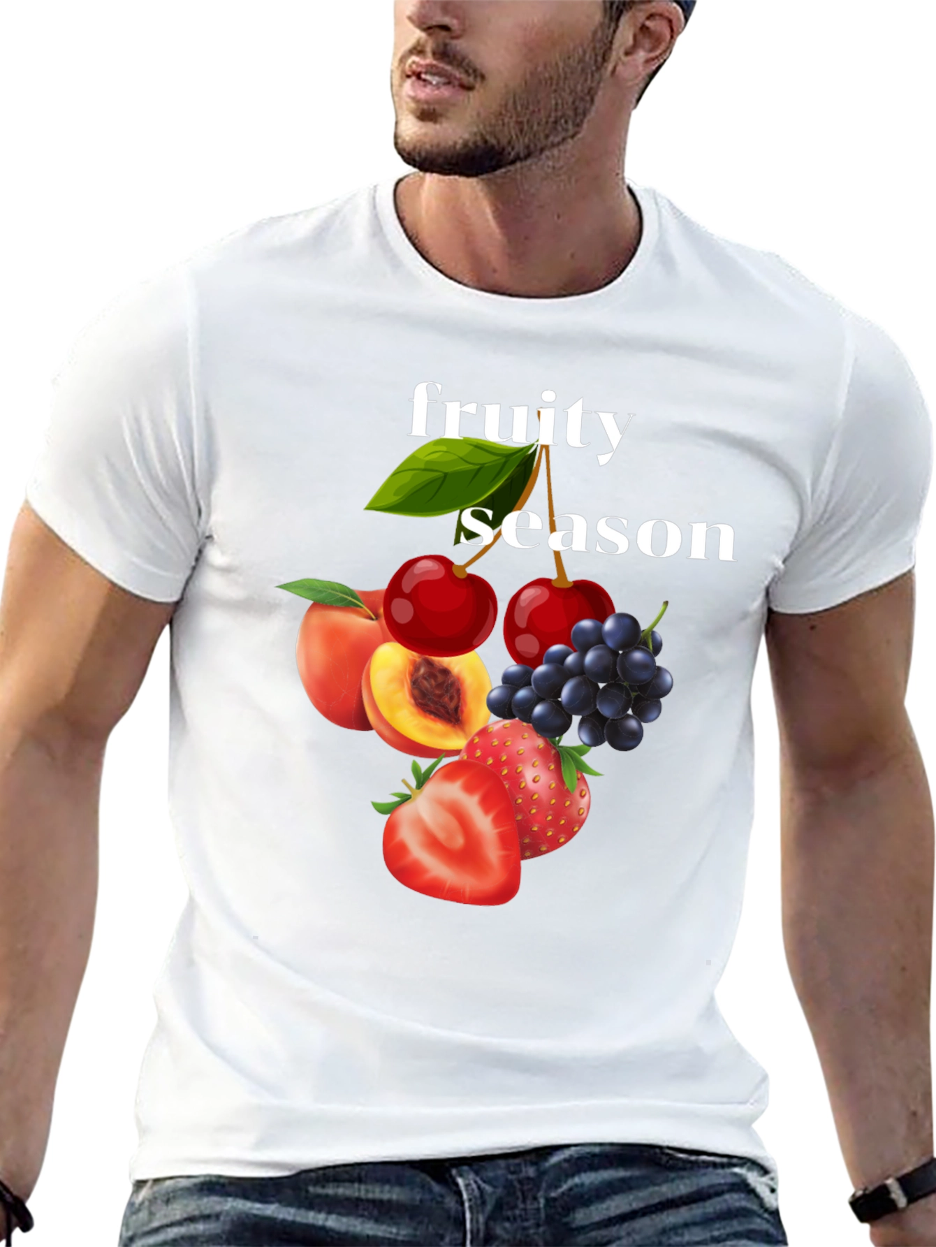 Fruity Season Graphic Tee - Trendy Fruit Design