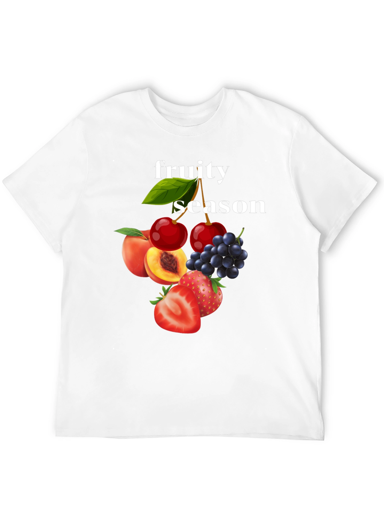 Fruity Season Graphic Tee - Trendy Fruit Design