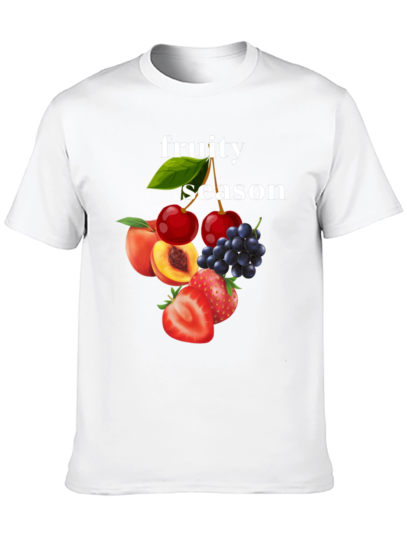 Fruity Season Graphic Tee - Trendy Fruit Design