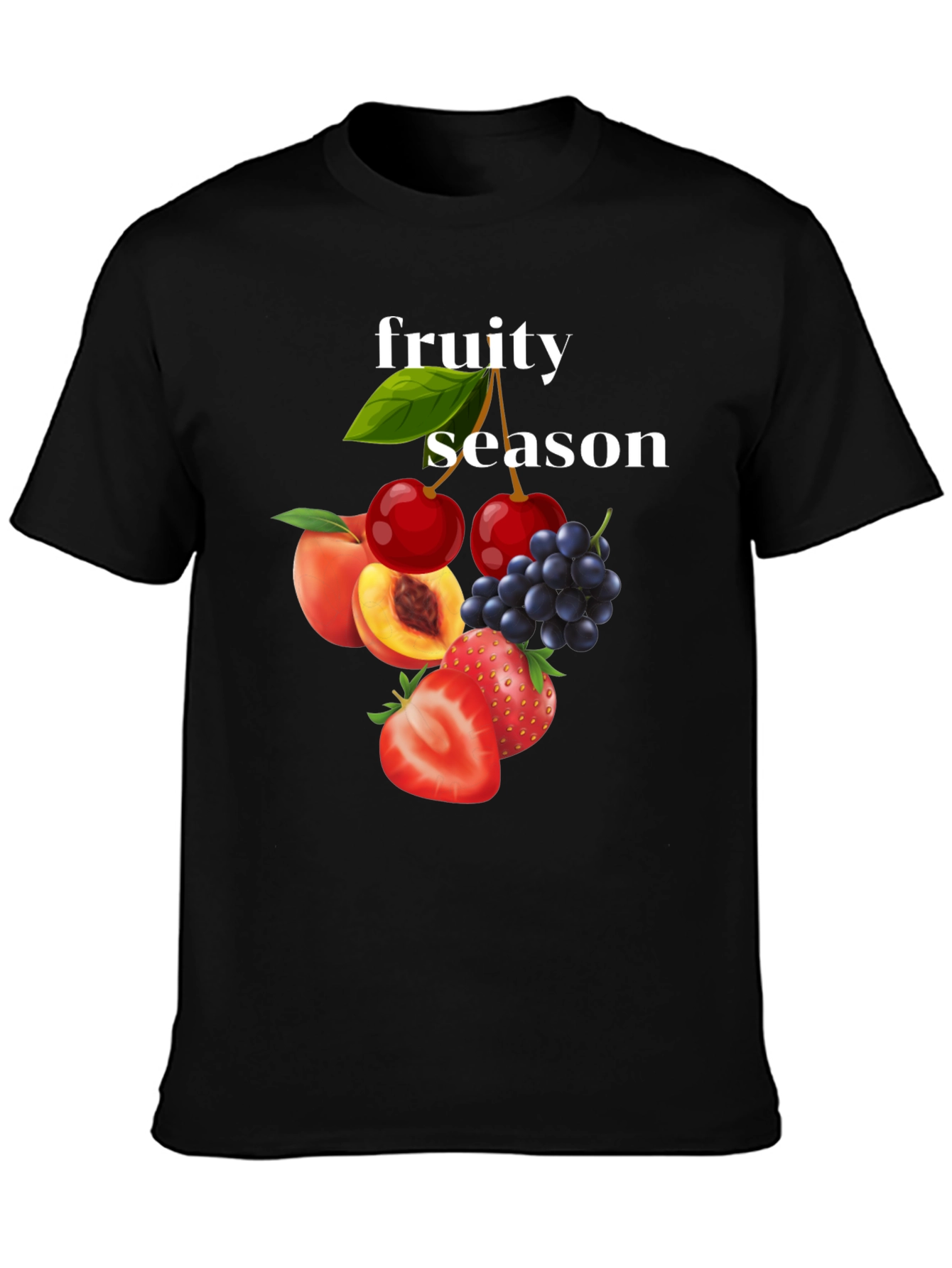 Fruity Season Graphic Tee - Trendy Fruit Design