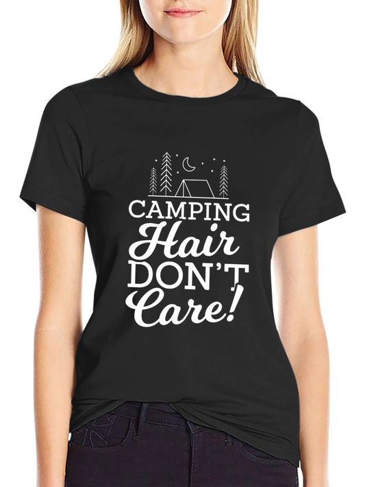 Camping Hair Dont Care Graphic T-Shirt