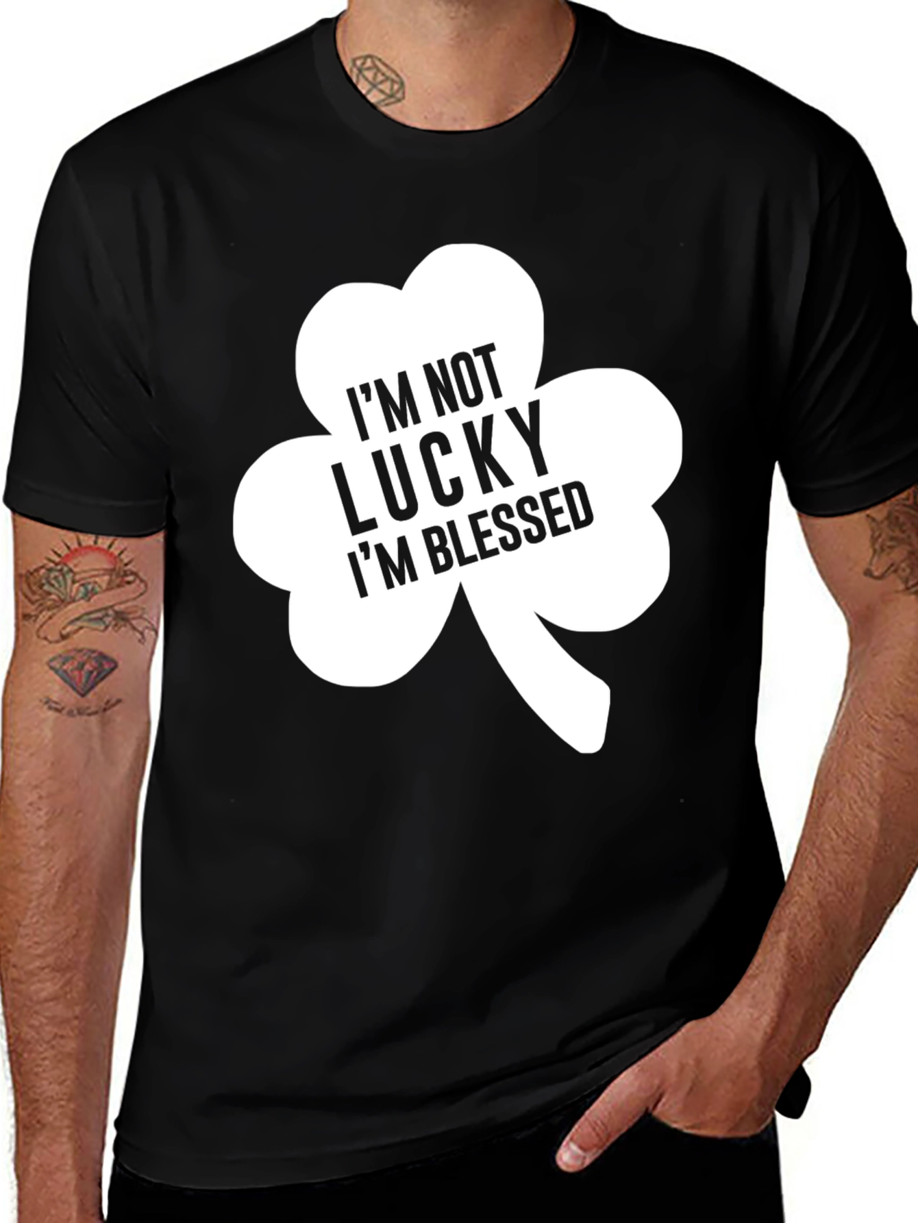 Im Not Lucky Im Blessed Clover T-Shirt