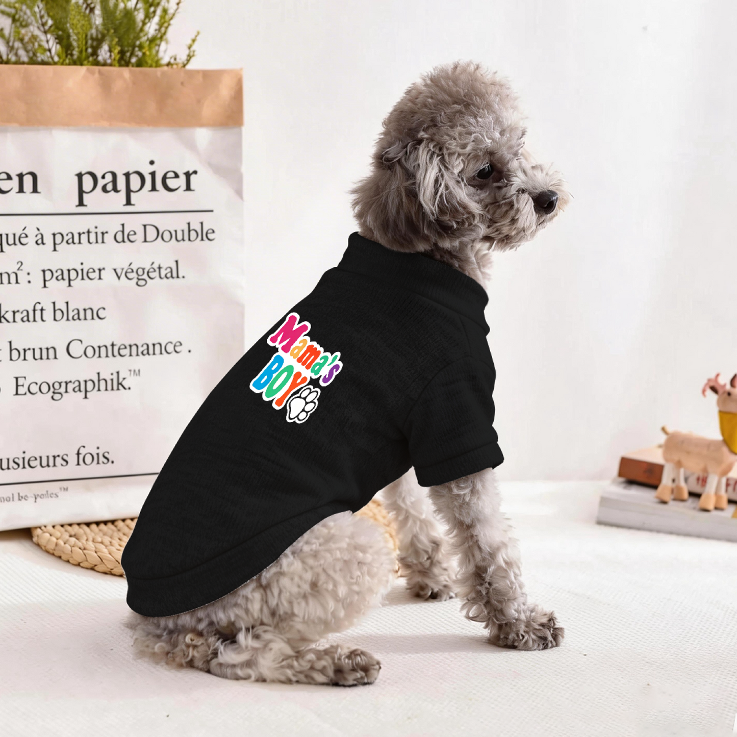 Colorful Mama¡¯s Boy Paw Print Trendy Pet Sweater