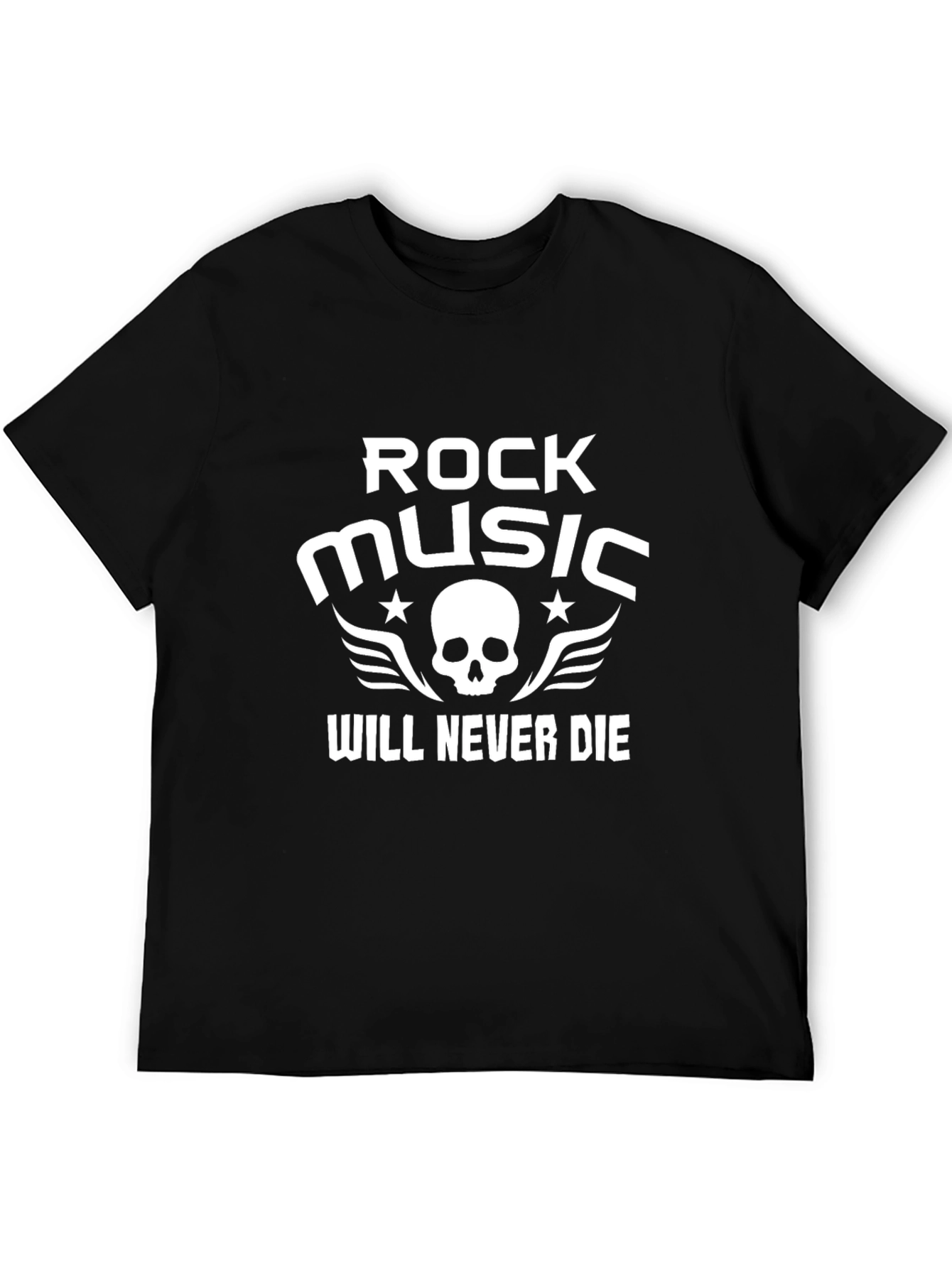 Rock Music Never Die Black Graphic Tee