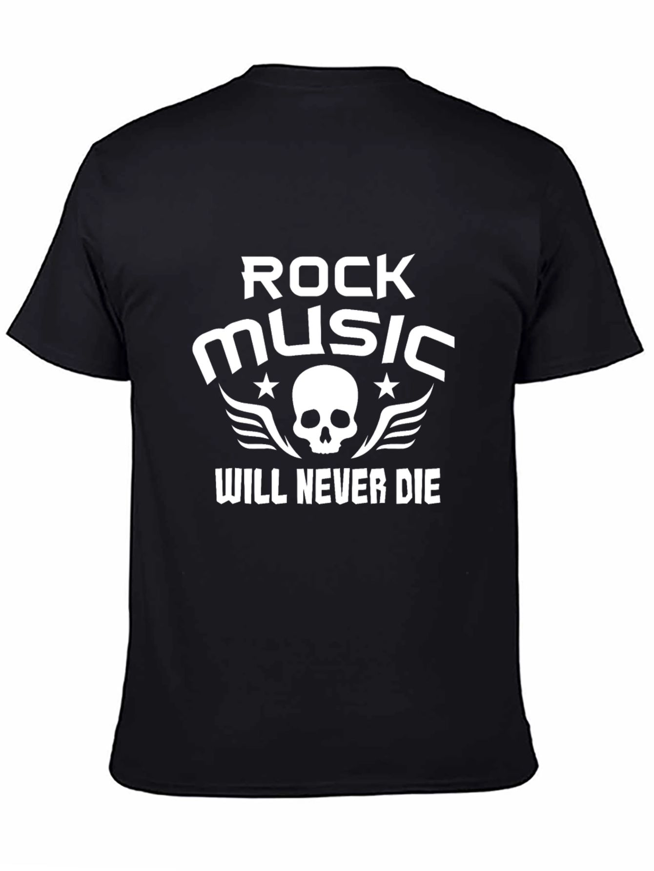 Rock Music Never Die Black Graphic Tee