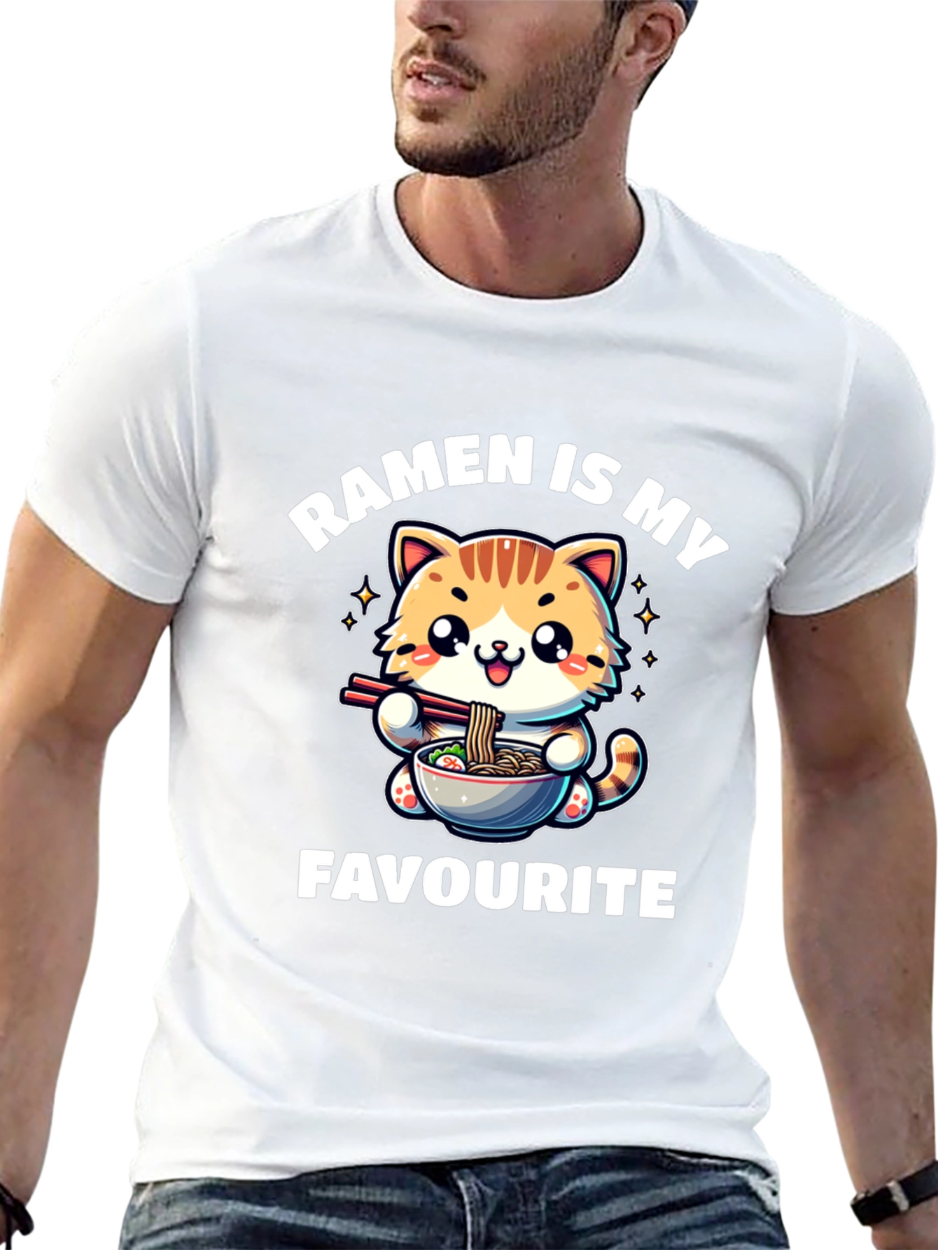 Ramen Cat T-Shirt - Ramen is My Favourite