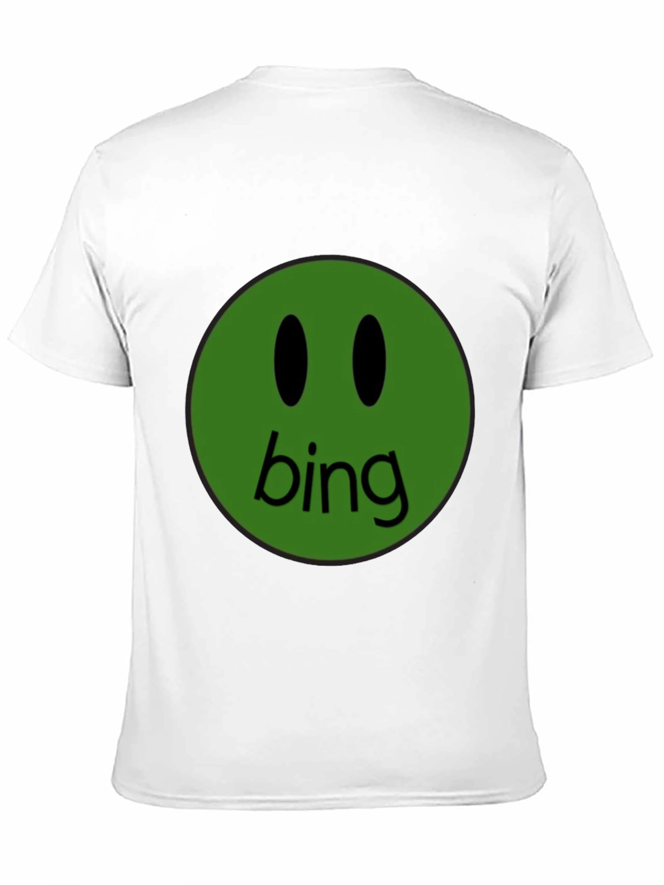 Green Bing Smiley Face Black T-Shirt