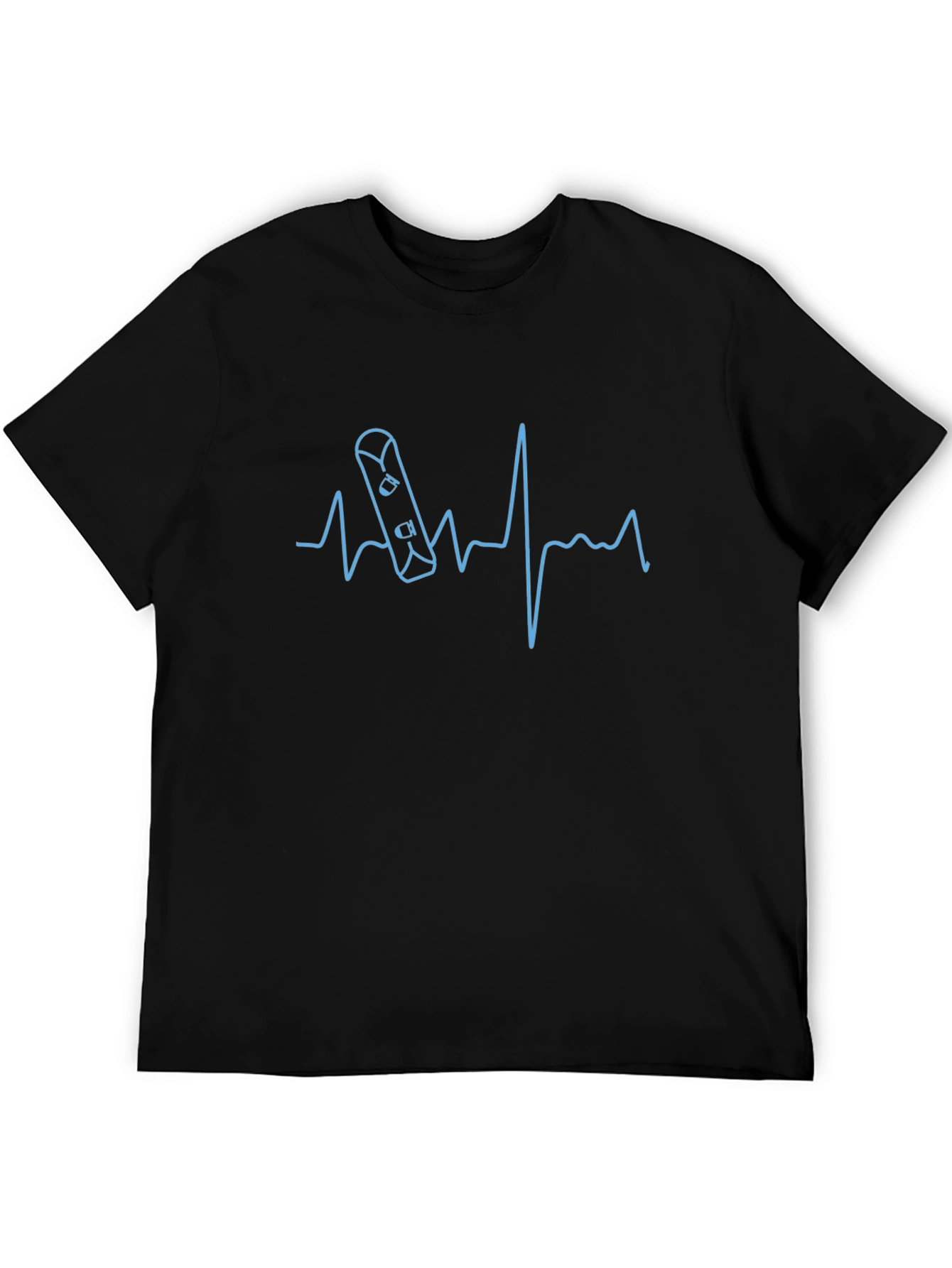 Skateboard Heartbeat Graphic Tee - Black