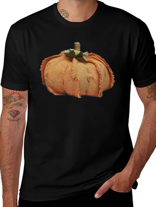 Pumpkin Burlap Graphic Tee - Stylish Fall Fashion