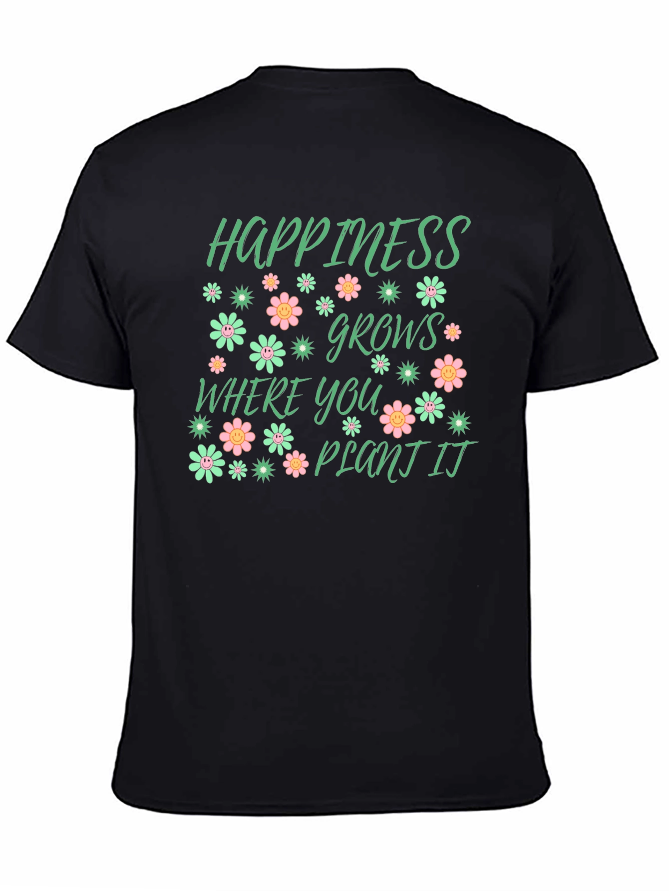 Happiness Grows T-Shirt - Floral Garden Graphic Tee