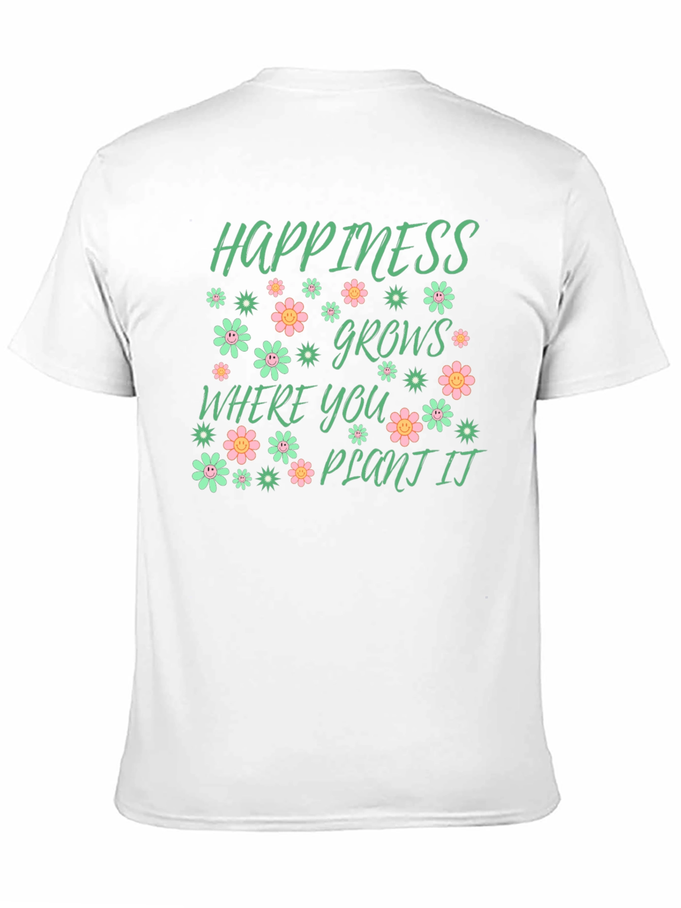 Happiness Grows T-Shirt - Floral Garden Graphic Tee