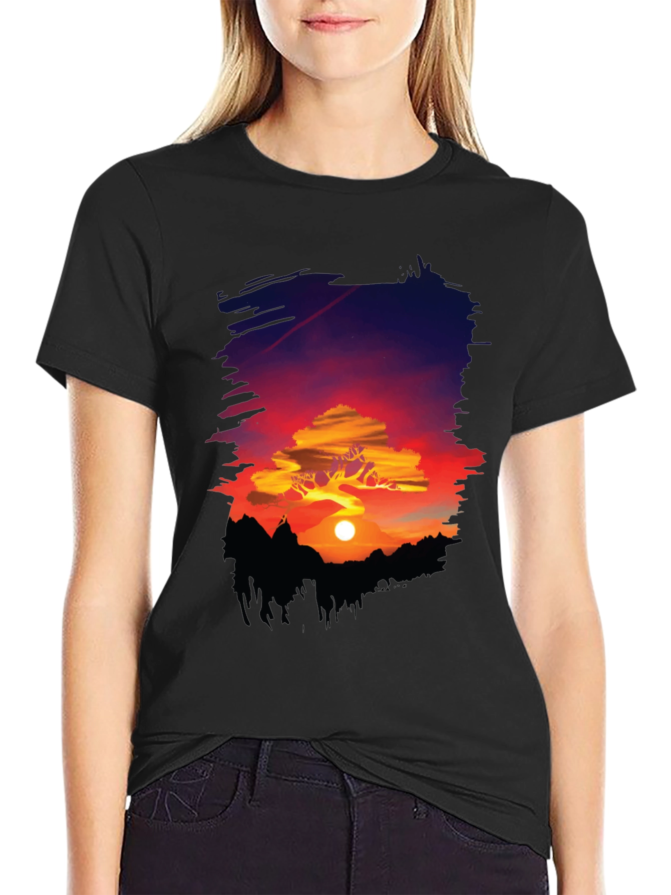 Sunset Landscape Graphic Tee - Nature Lovers T-Shirt
