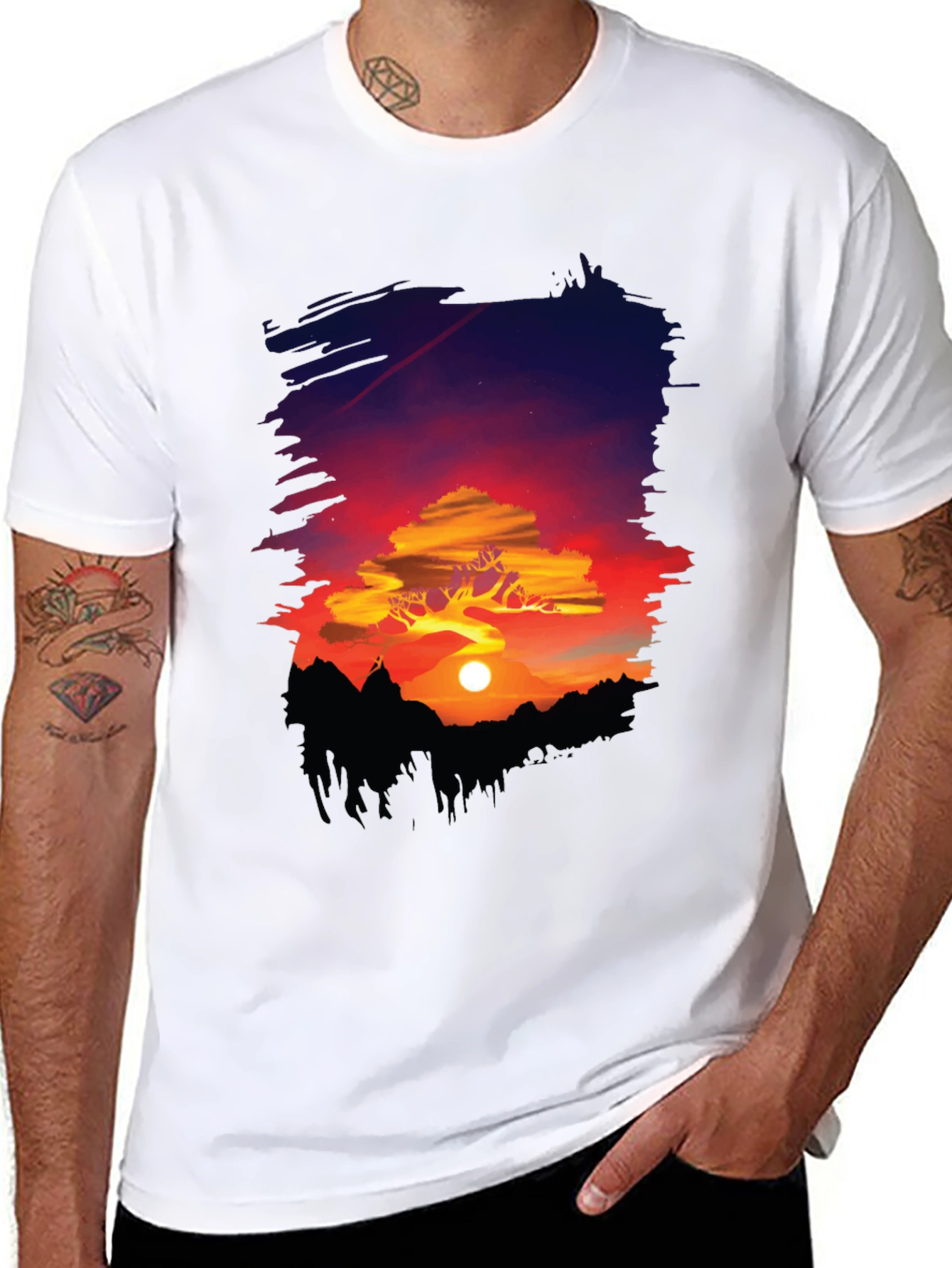 Sunset Landscape Graphic Tee - Nature Lovers T-Shirt