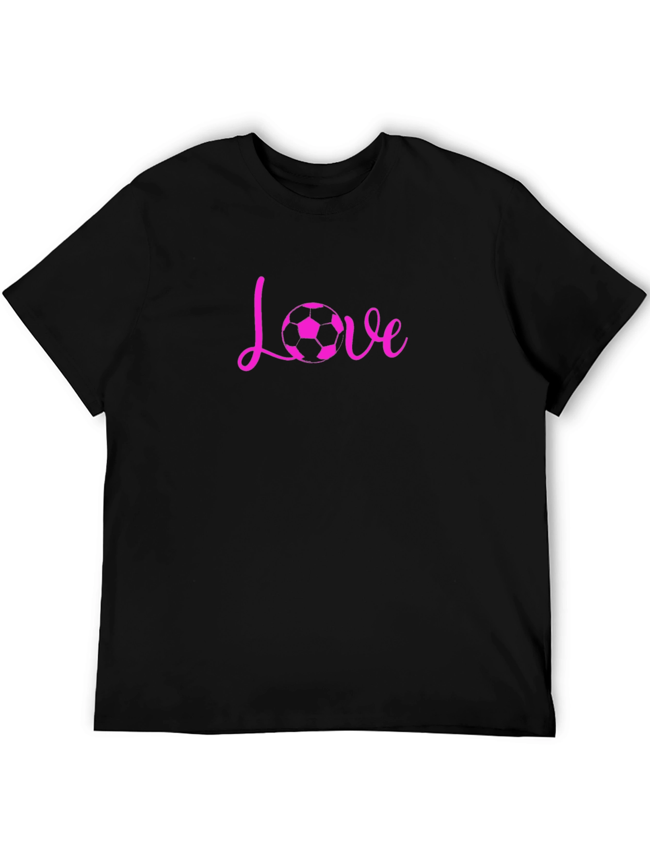 Love Soccer Graphic Tee - Black Cotton Blend