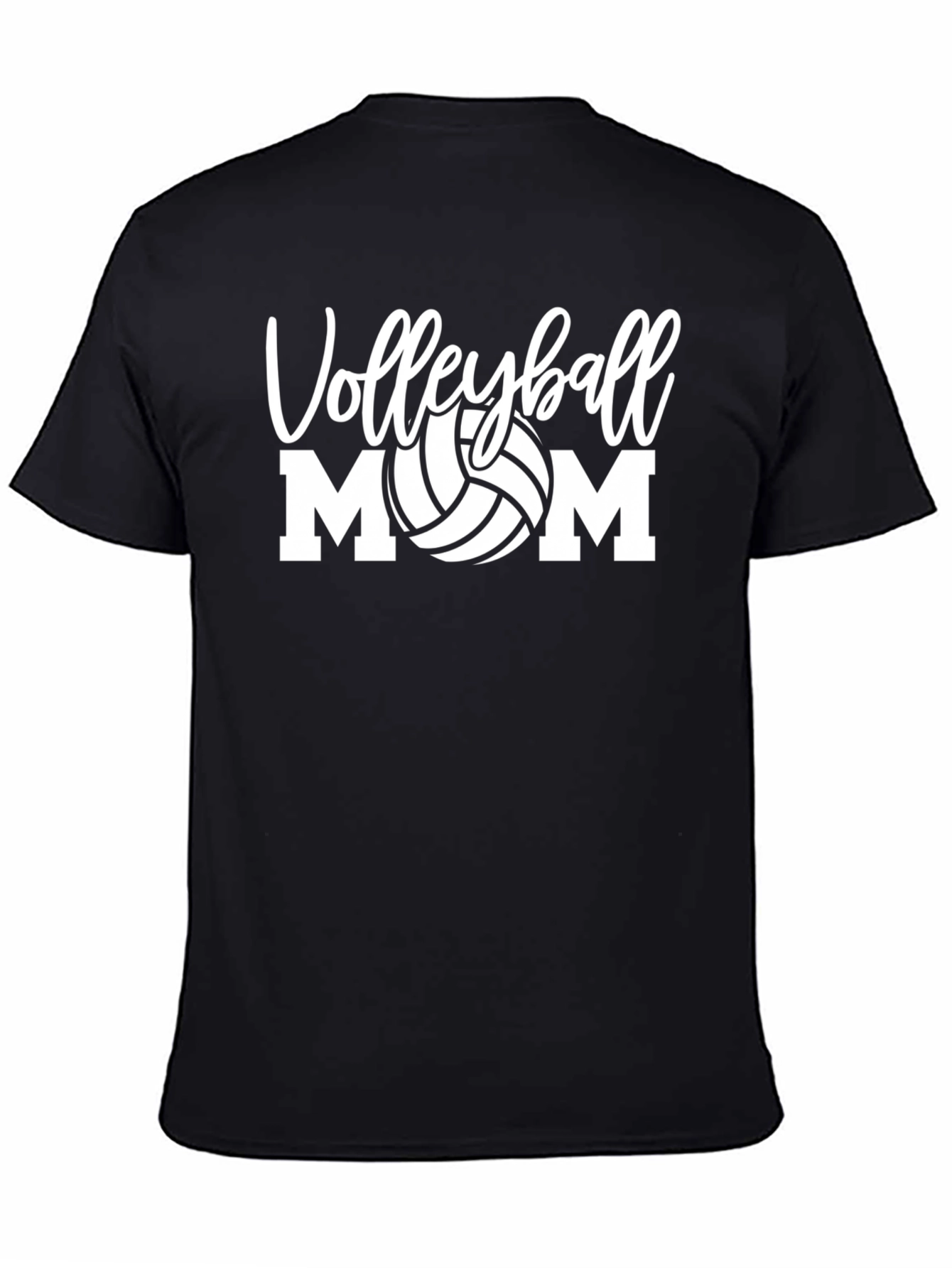 Volleyball Mom Graphic Tee - Black Cotton T-Shirt
