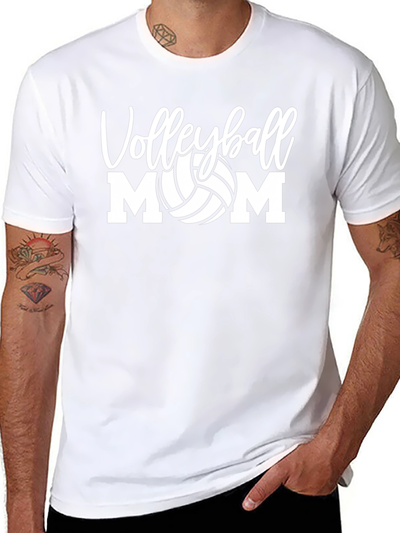 Volleyball Mom Graphic Tee - Black Cotton T-Shirt