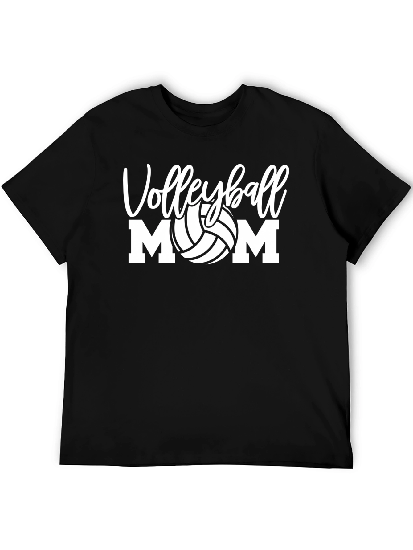 Volleyball Mom Graphic Tee - Black Cotton T-Shirt