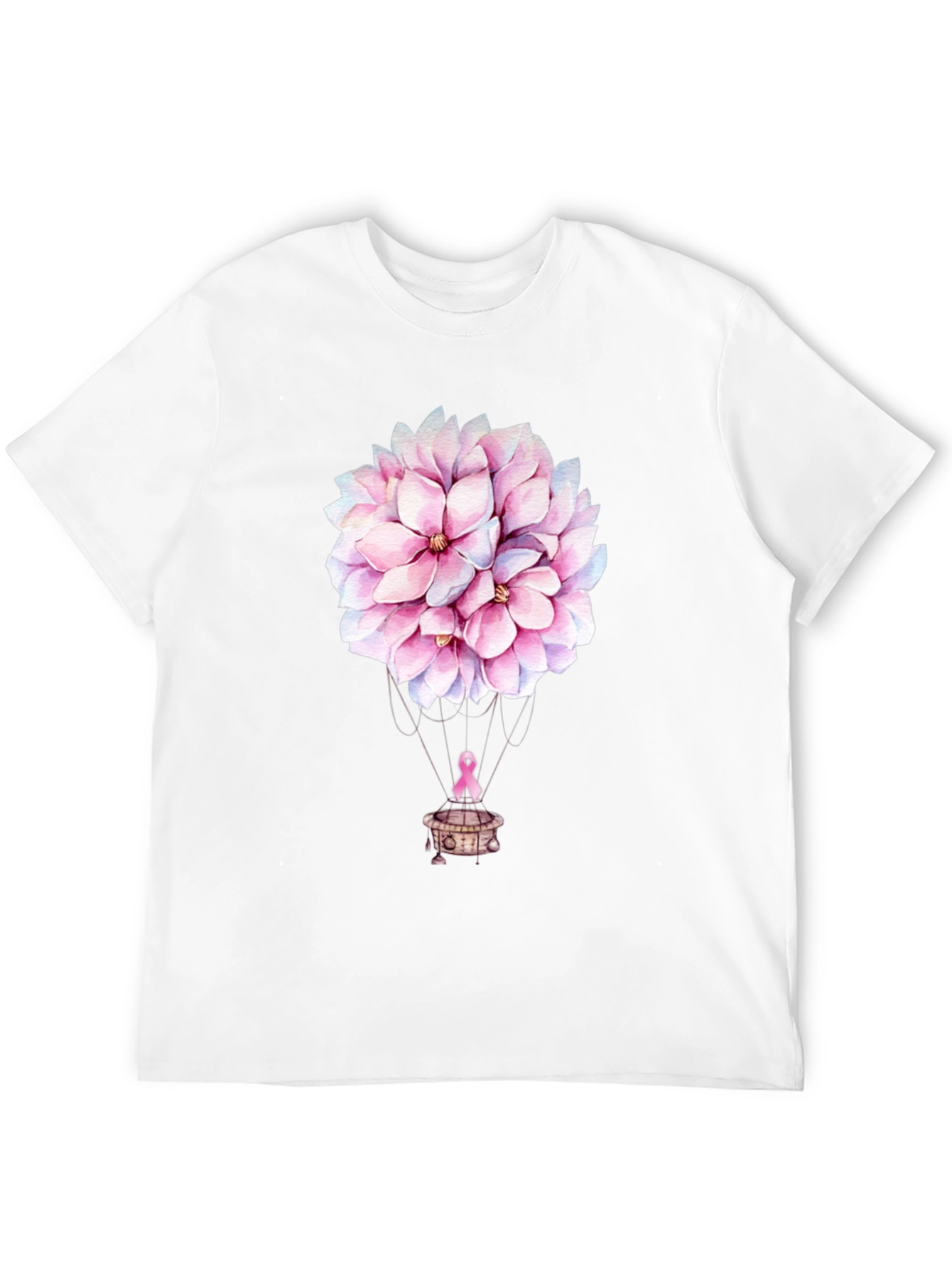 Floral Balloon T-Shirt - Breast Cancer Awareness Tee
