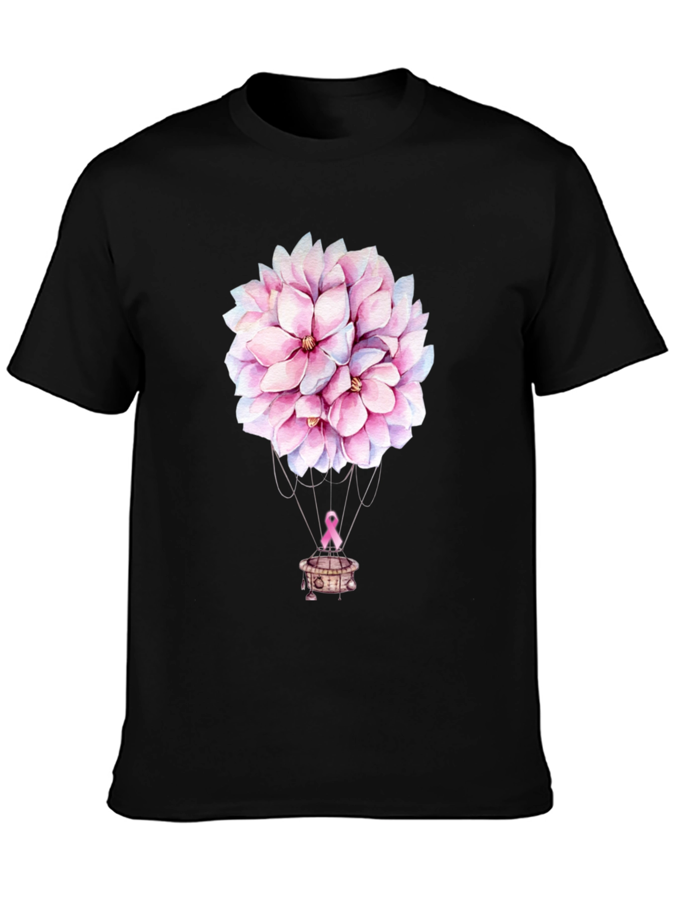 Floral Balloon T-Shirt - Breast Cancer Awareness Tee