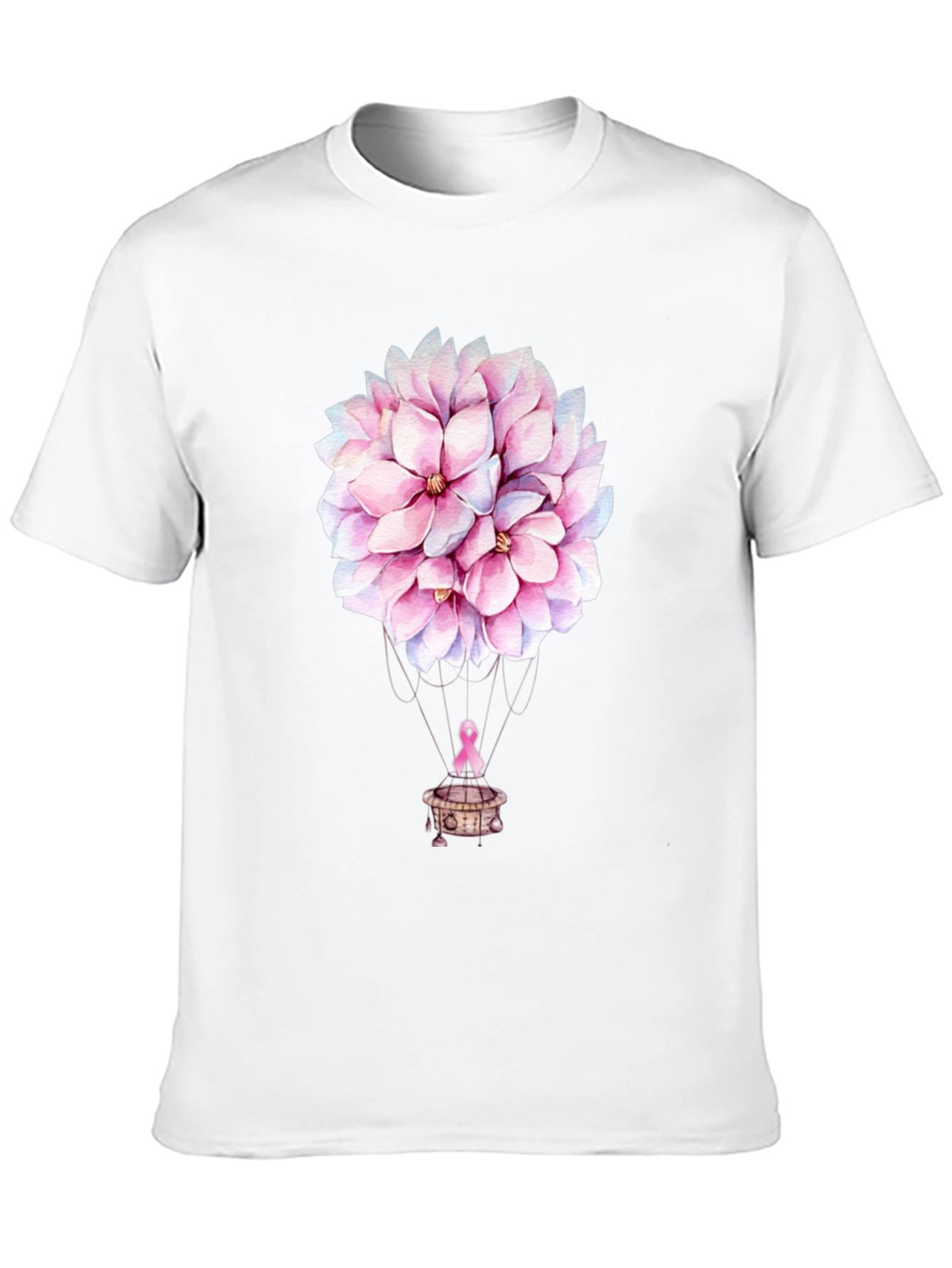 Floral Balloon T-Shirt - Breast Cancer Awareness Tee