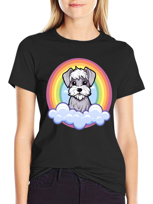 Rainbow Schnauzer T-Shirt: Cute Dog Graphic Tee