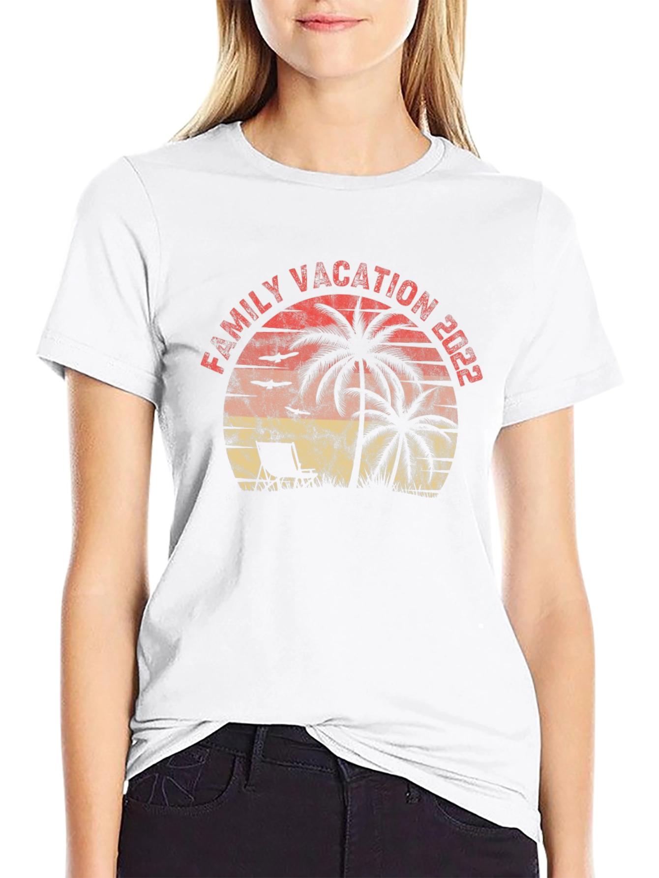 Family Vacation 2022 Palm Tree Graphic Tee