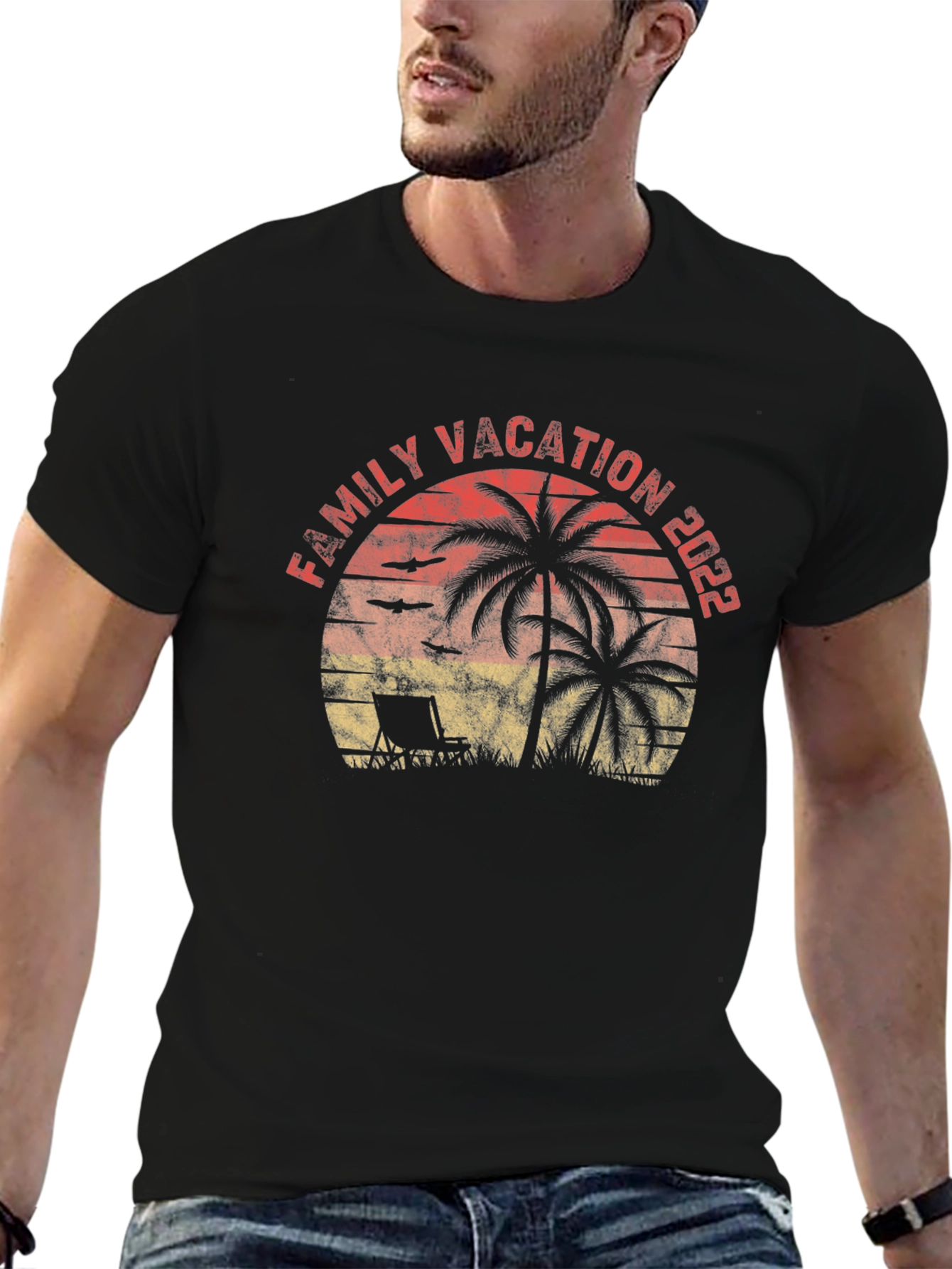 Family Vacation 2022 Palm Tree Graphic Tee