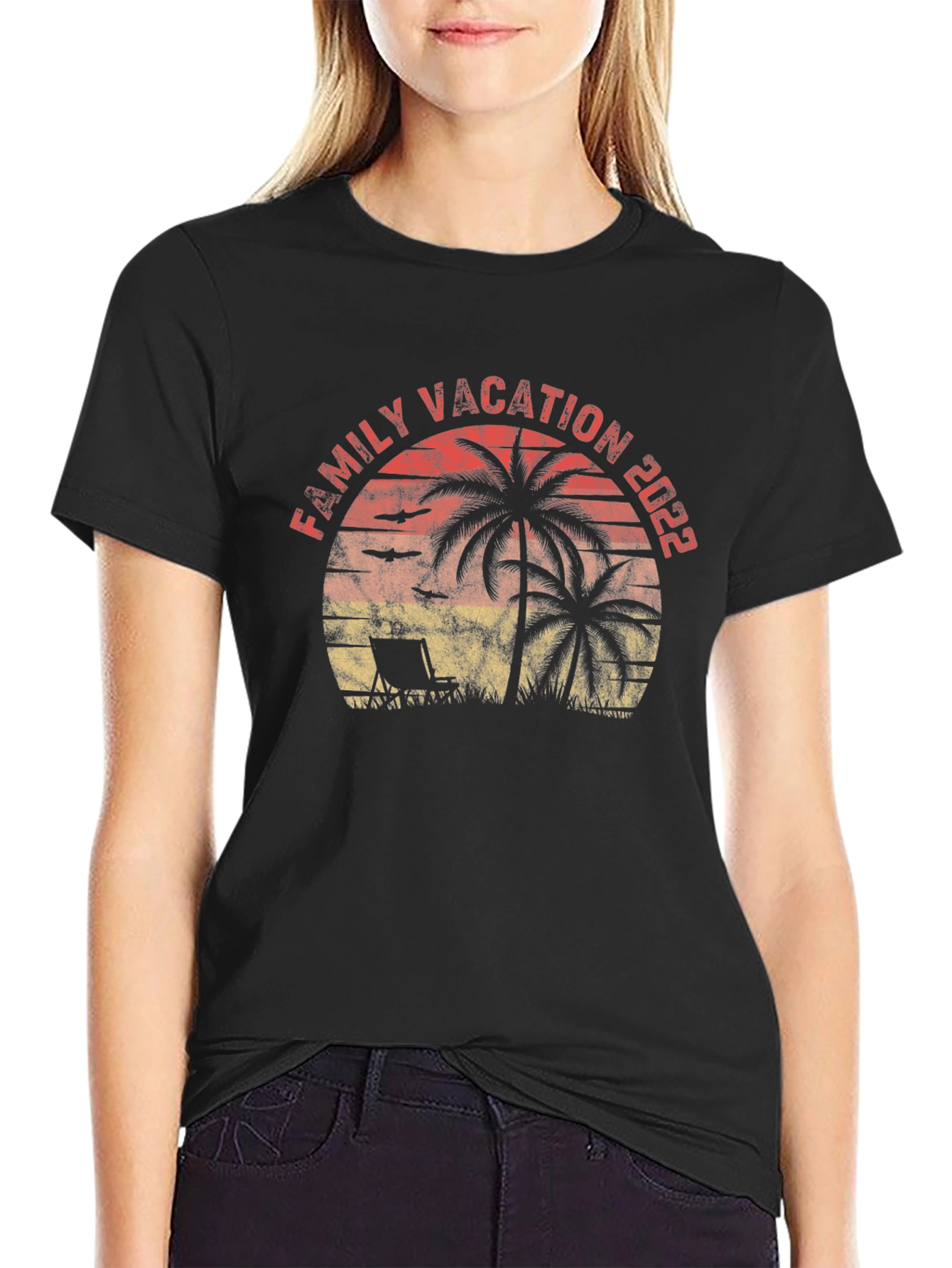 Family Vacation 2022 Palm Tree Graphic Tee