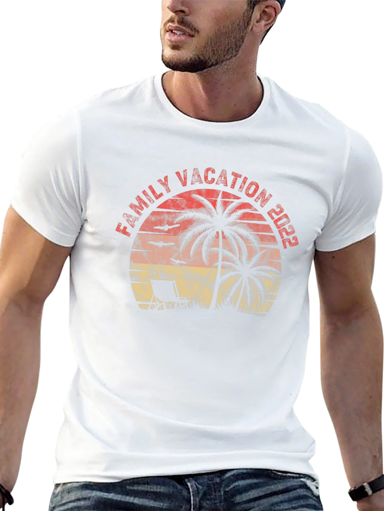 Family Vacation 2022 Palm Tree Graphic Tee