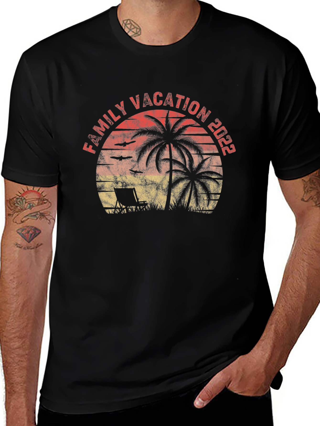 Family Vacation 2022 Palm Tree Graphic Tee