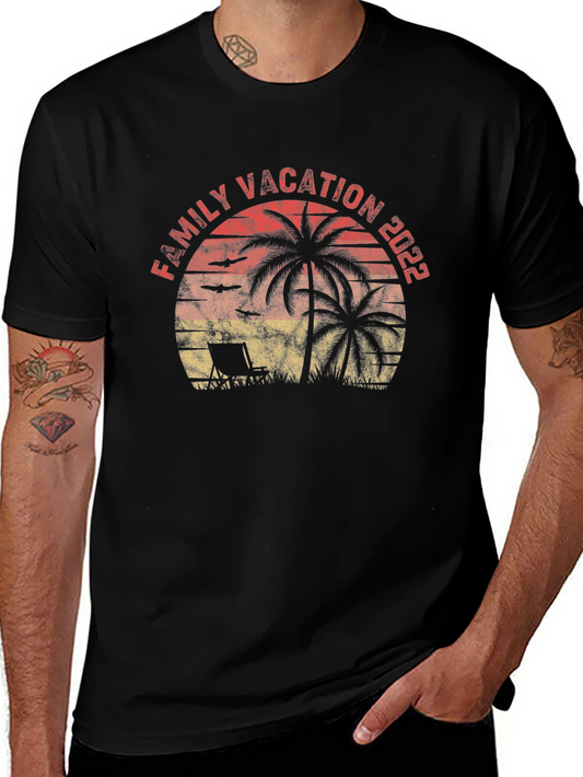 Family Vacation 2022 Palm Tree Graphic Tee