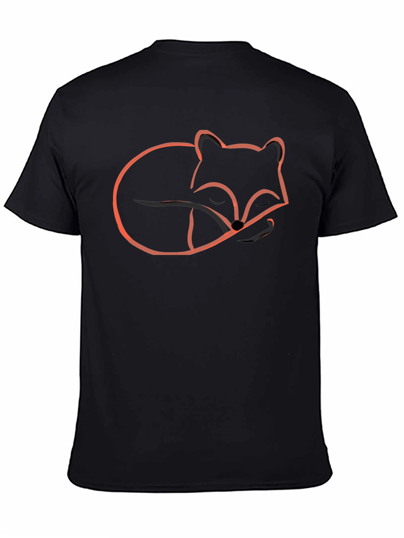 Sleeping Fox Graphic Tee - Black Cotton Comfort
