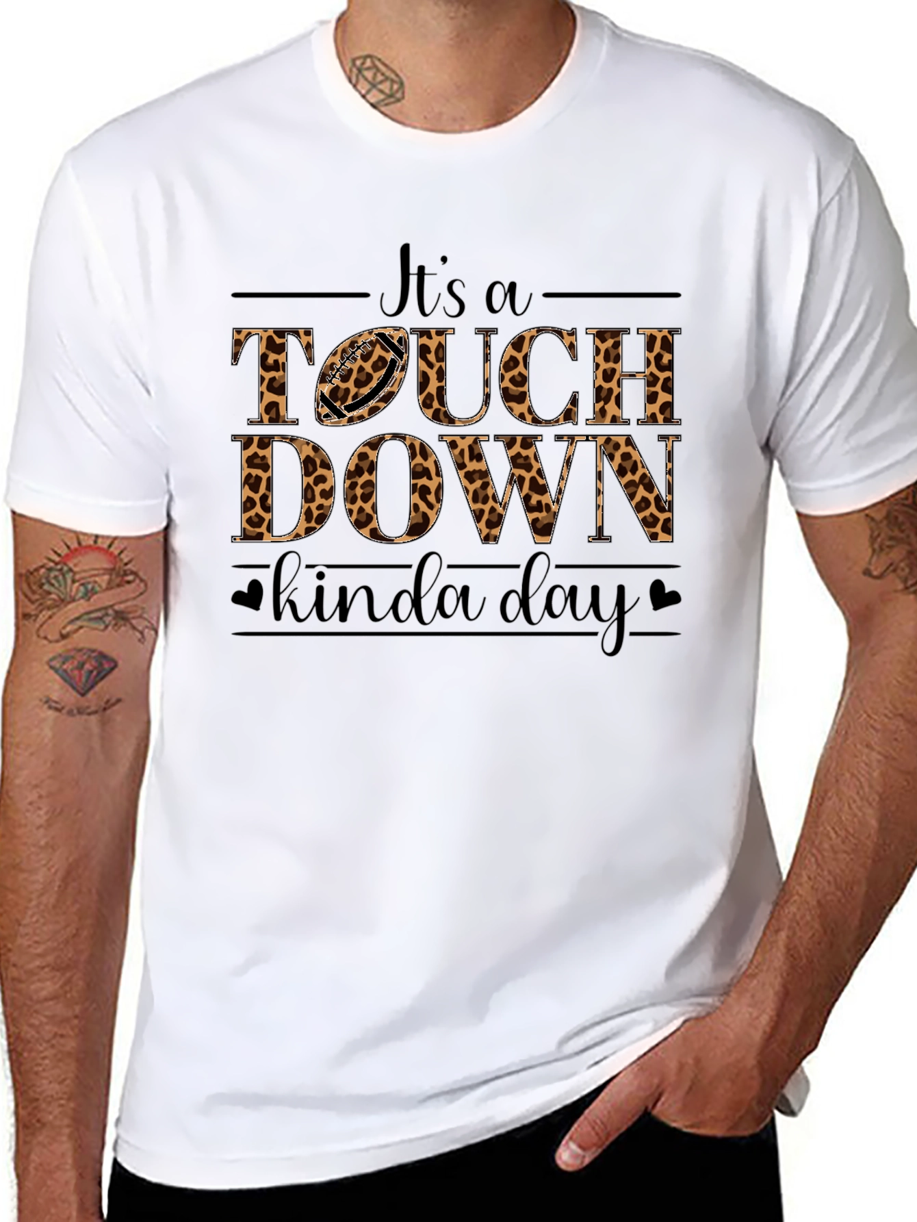Touchdown Kinda Day Leopard Print T-Shirt