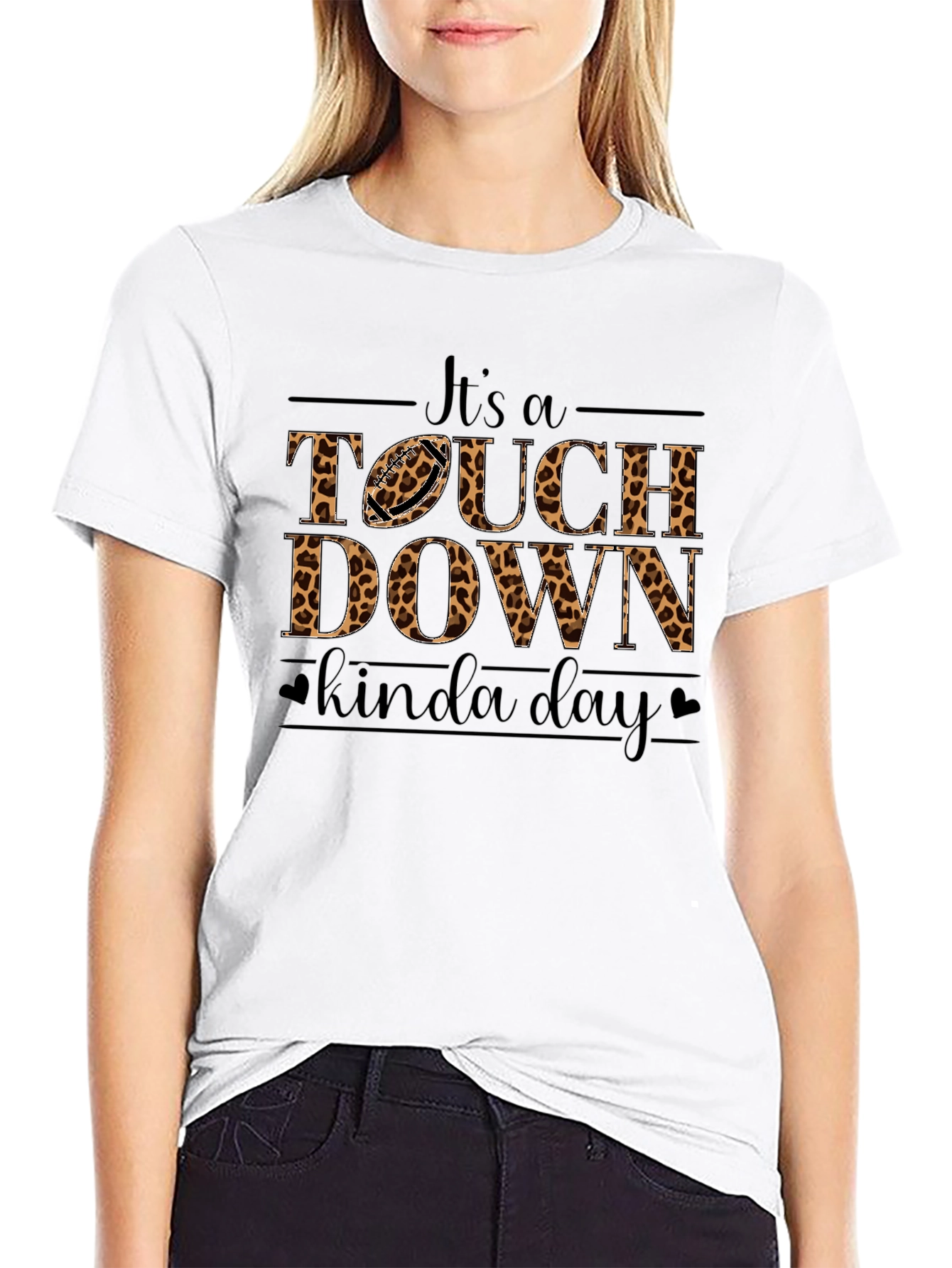 Touchdown Kinda Day Leopard Print T-Shirt