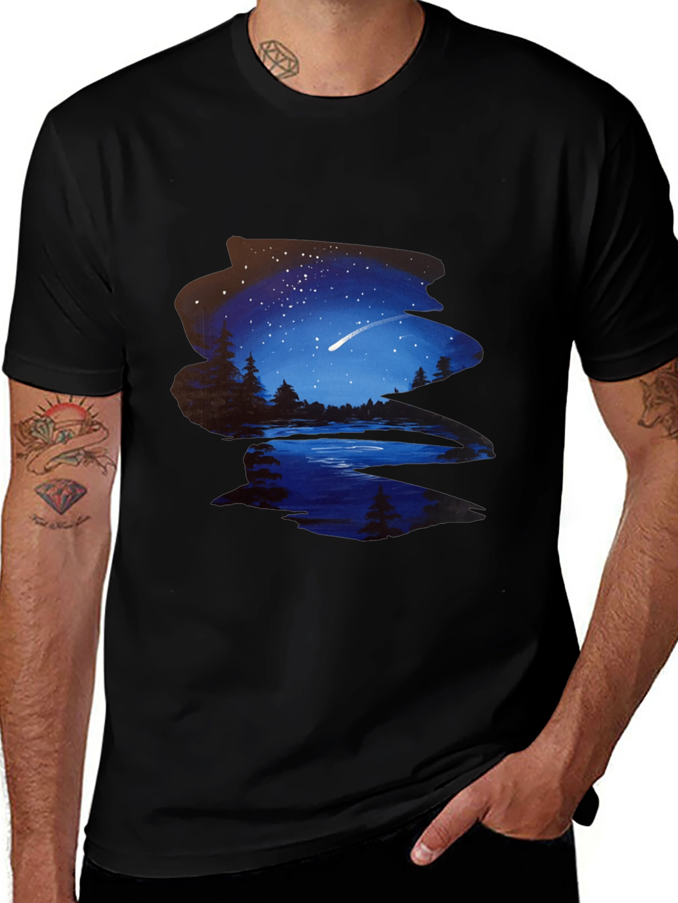Night Sky Lake Print Tee