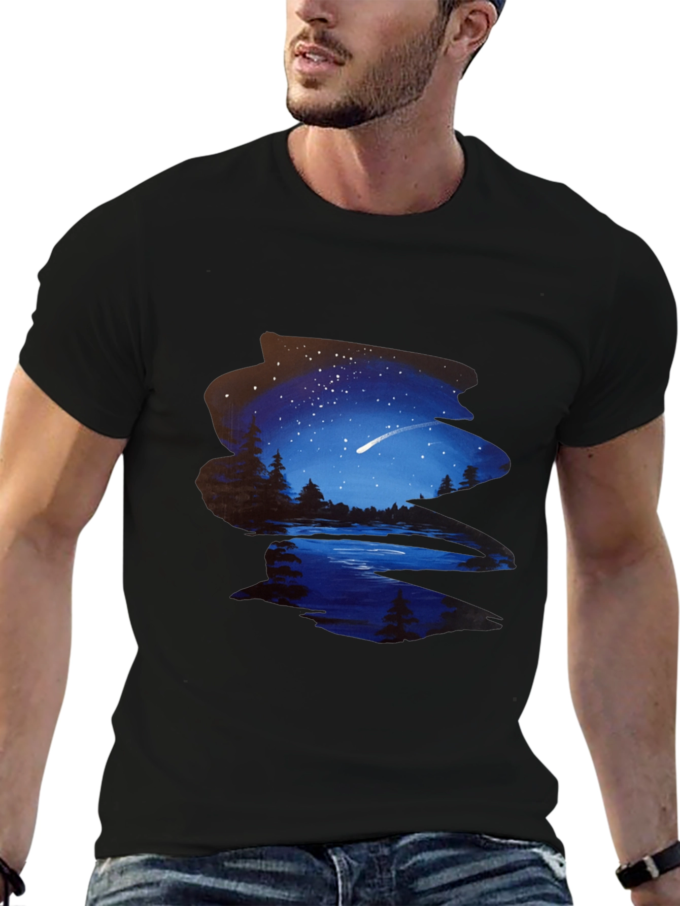 Night Sky Lake Print Tee