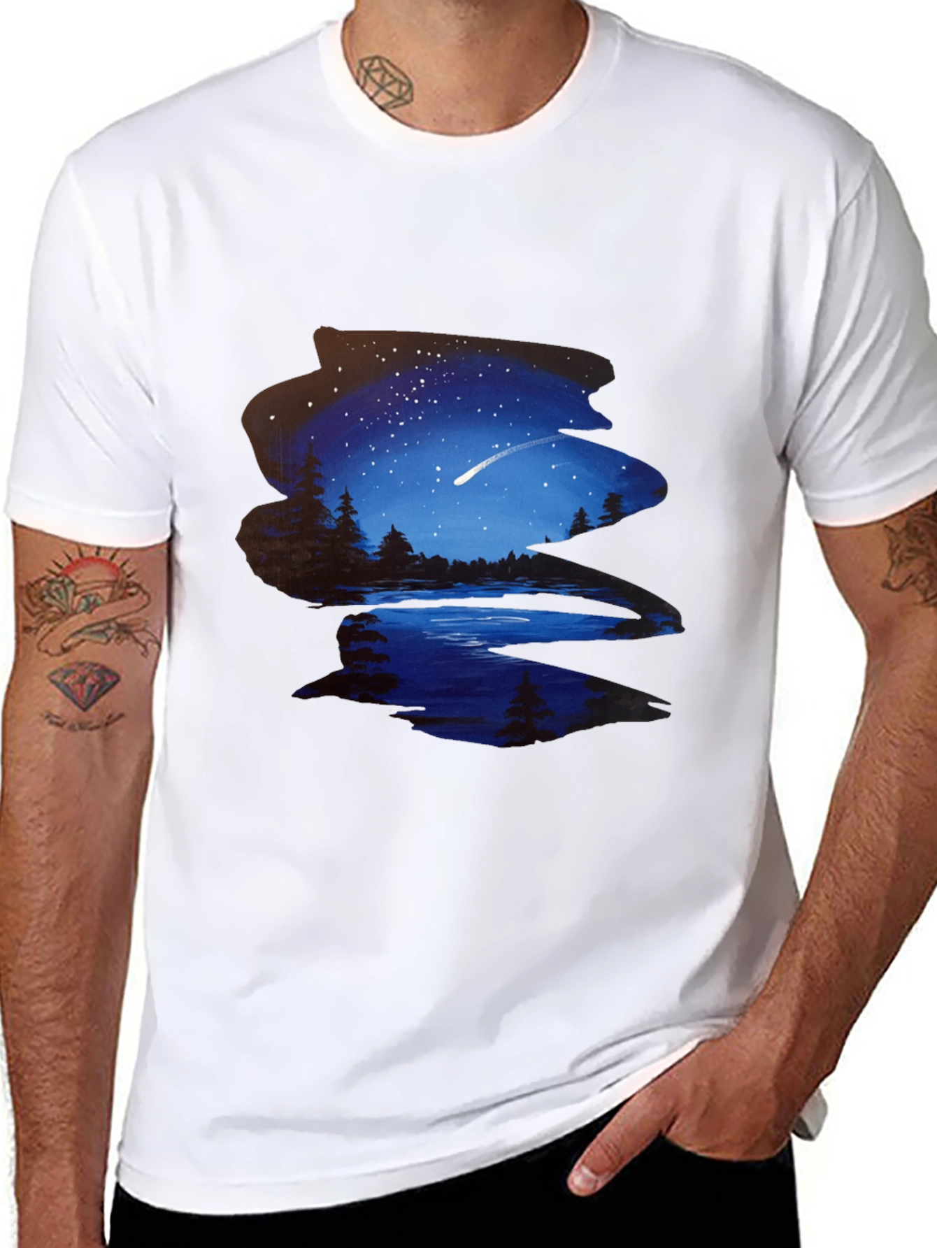 Night Sky Lake Print Tee