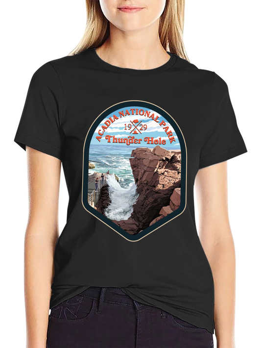 Acadia National Park Thunder Hole Tee - Black