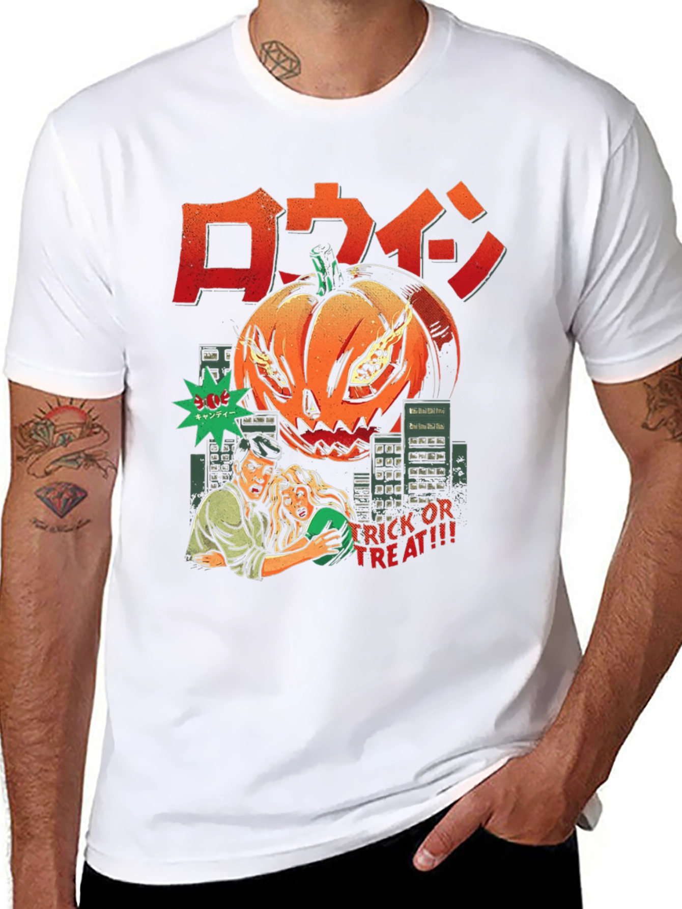 Halloween Pumpkin Monster Comic T-Shirt