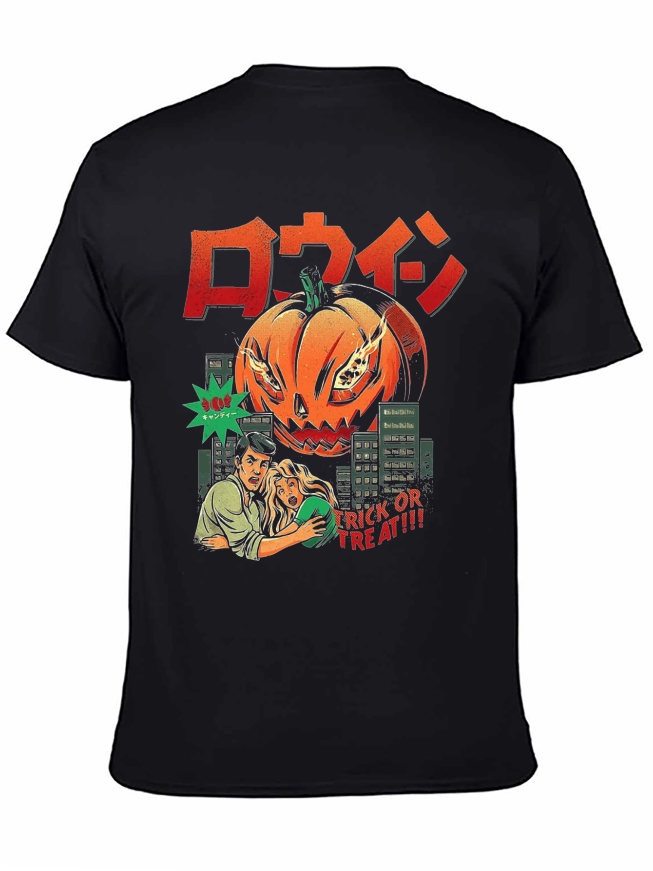Halloween Pumpkin Monster Comic T-Shirt