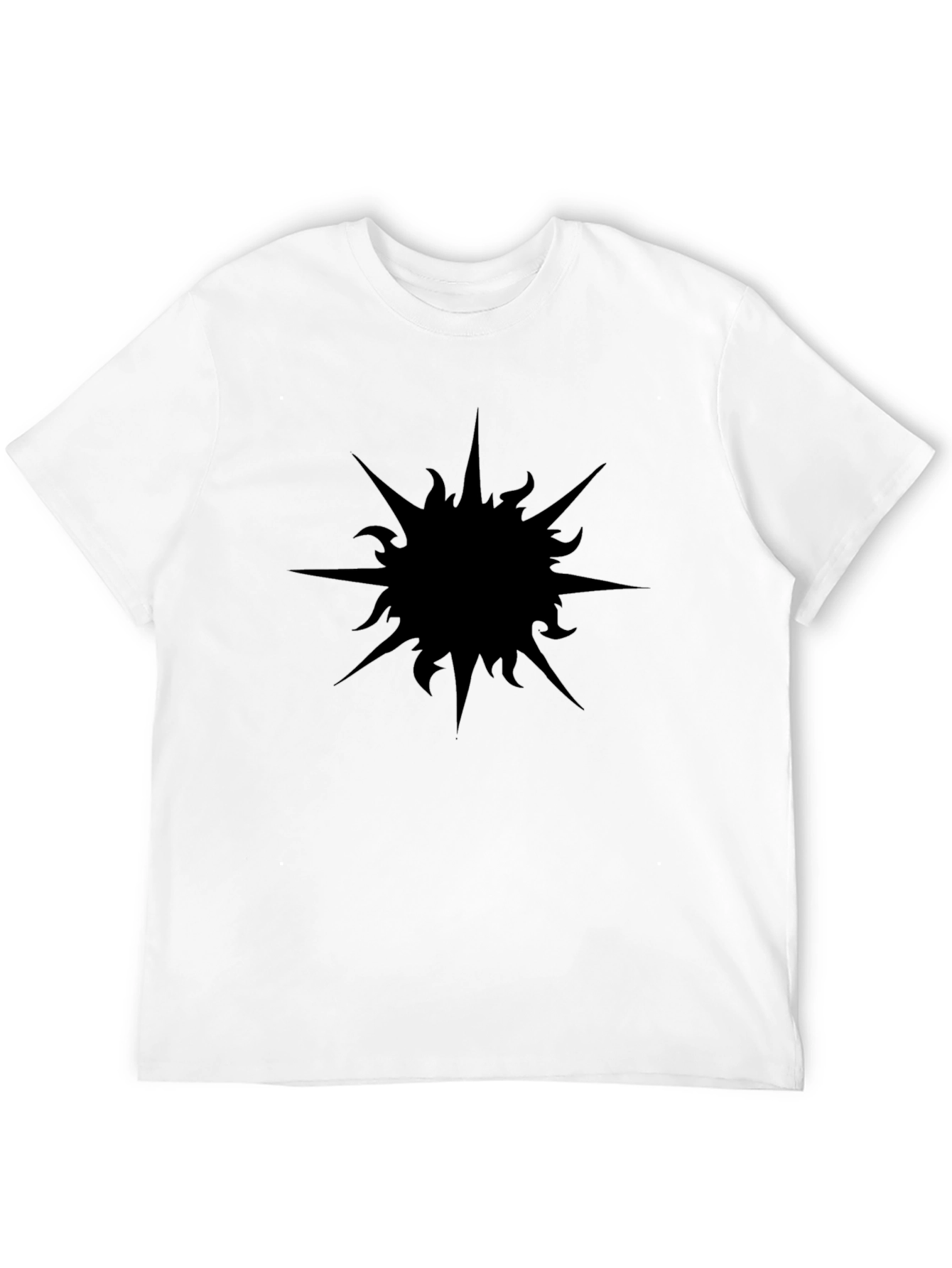 Mens Black Graphic T-Shirt - Abstract Sun Design