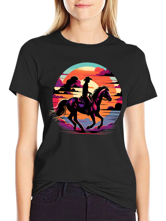 Cowboy Sunset Graphic Tee - Western Style