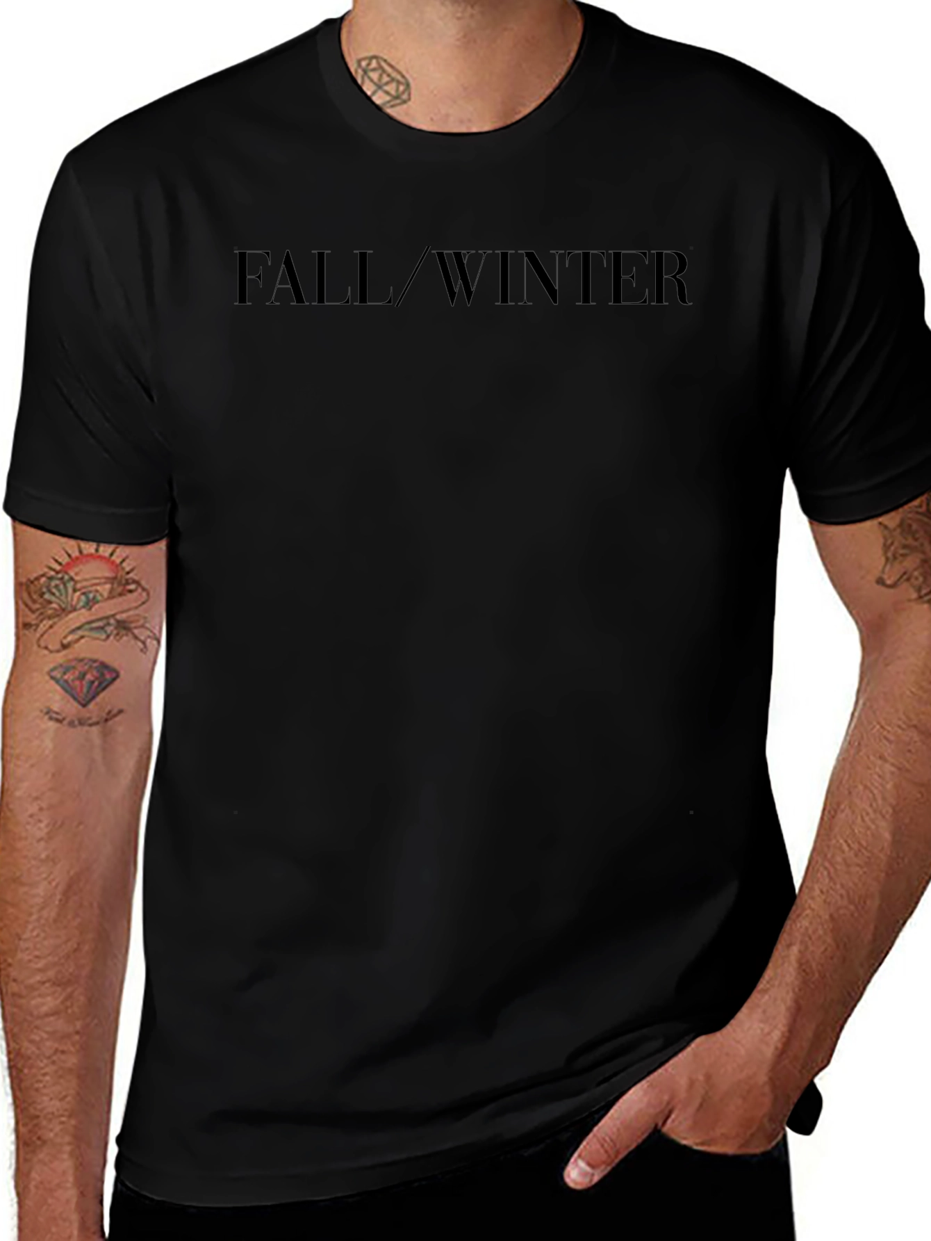Fall/Winter Graphic T-Shirt - Premium Black Tee